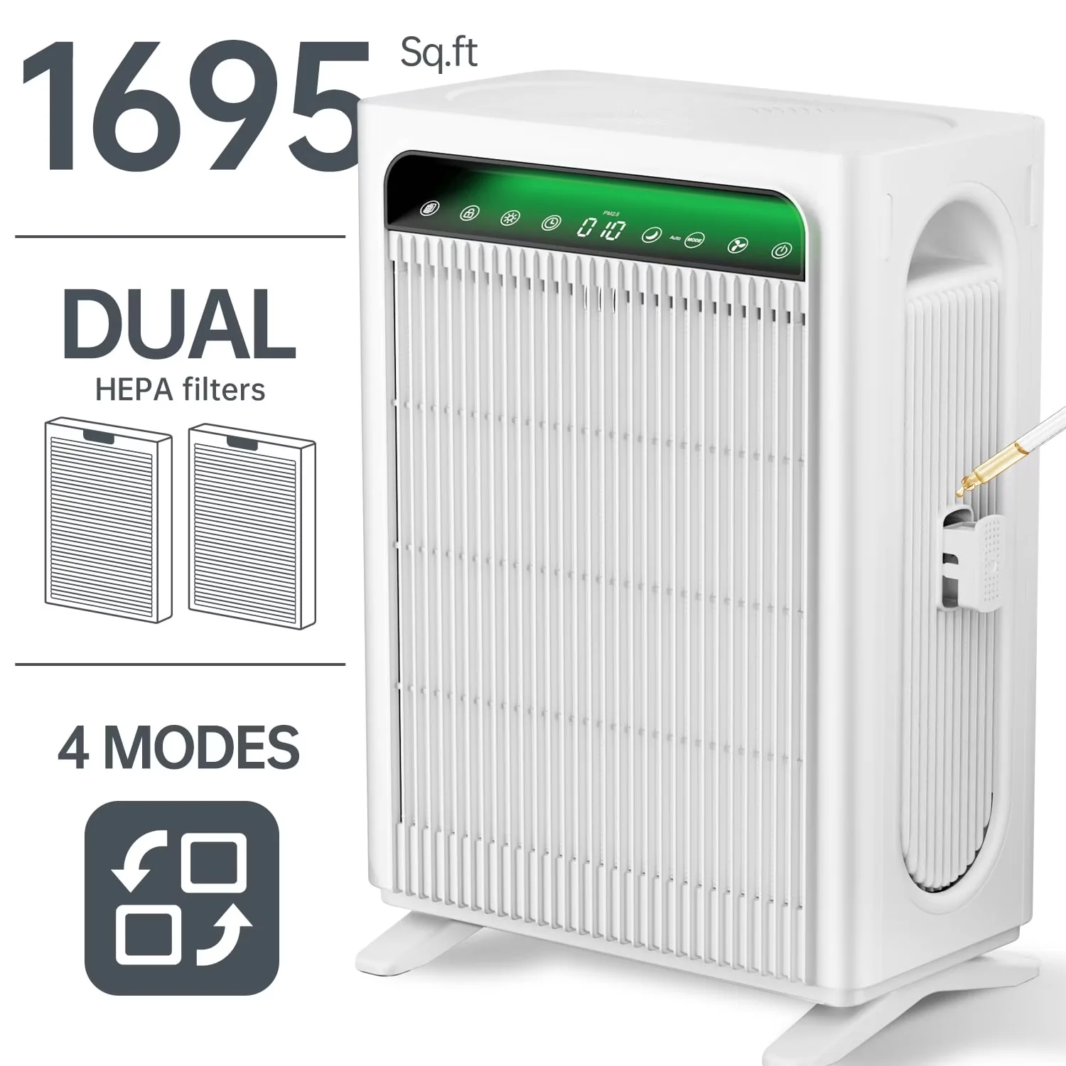 Air Purifier Versatile with Automatic Shut-Off - White for Home, Large Model 54BFB0