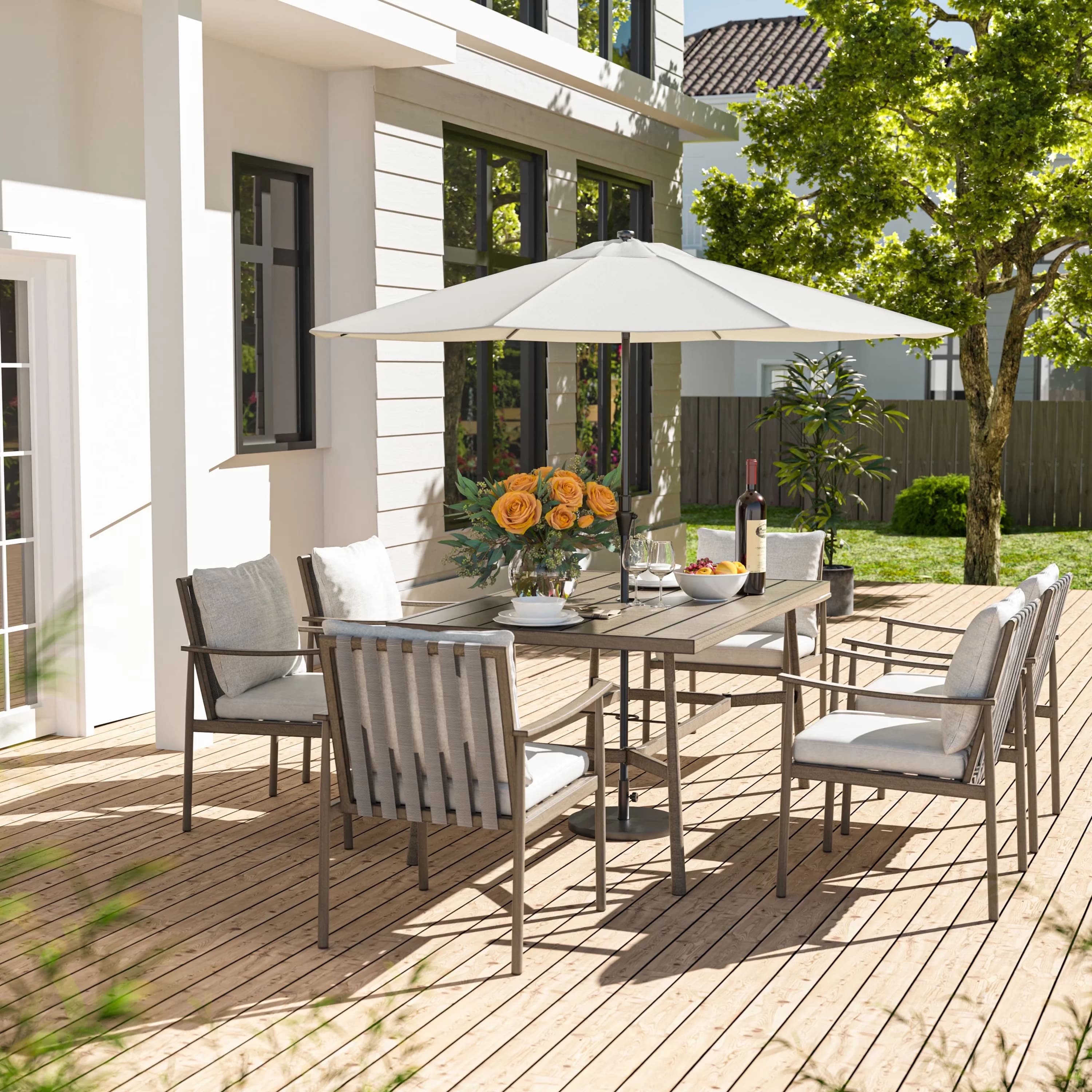 Premium Patio Dining Set with Weatherproof, 7-Piece Outdoor for Patio - for Everyday Use Model 1E5509