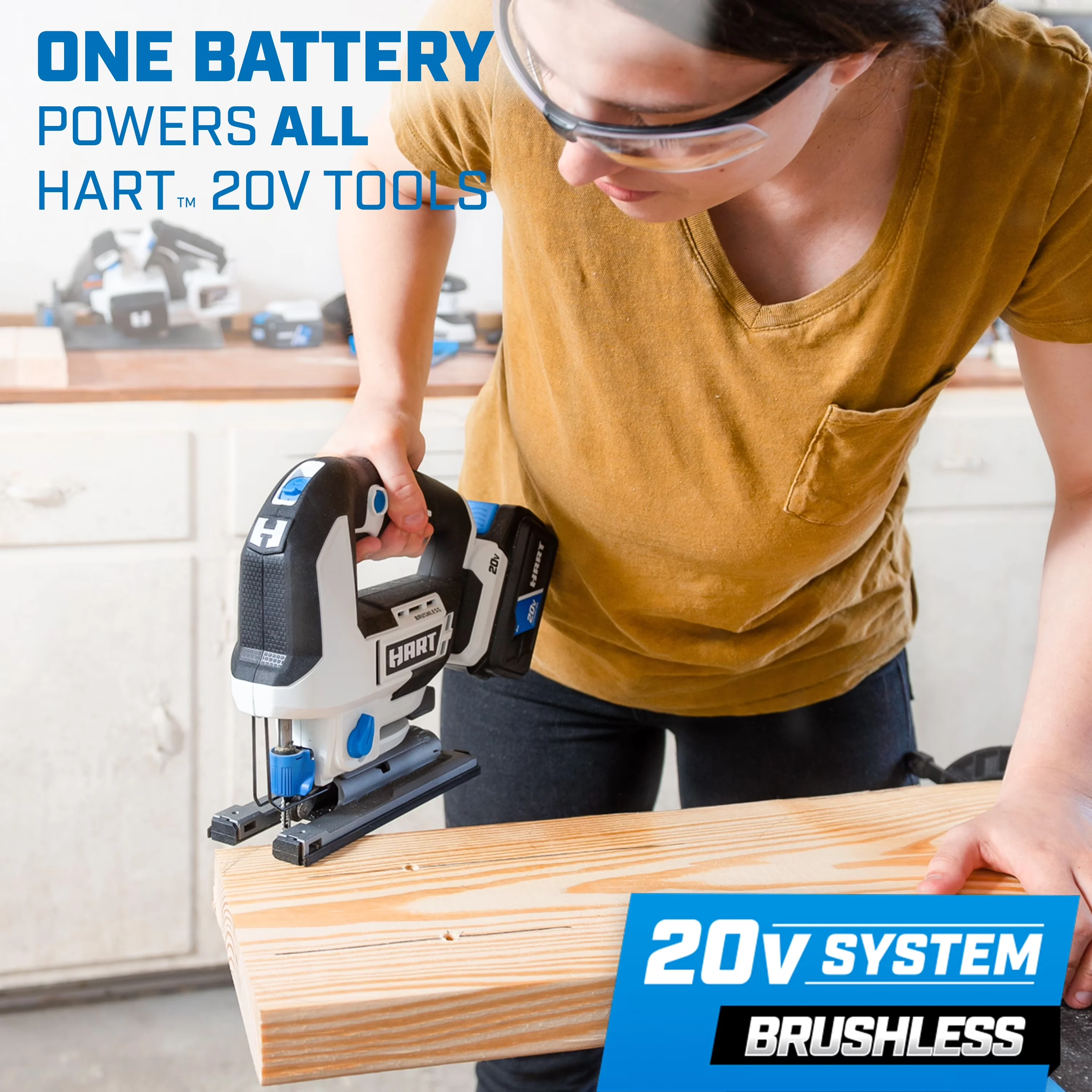 Durable Power Saw with Battery, Brushless Motor, Maximum control with variable speed dial - Model B35D64