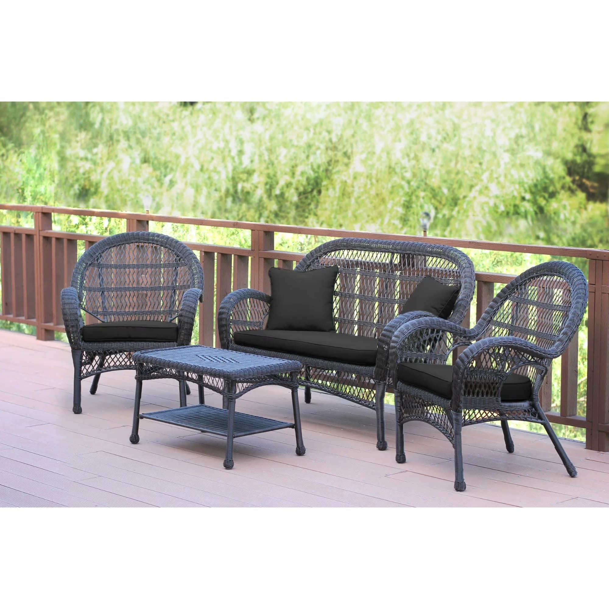 Modern Patio Conversation Set with Storage, Material: Wicker - Wicker Brown Model 7F0E11