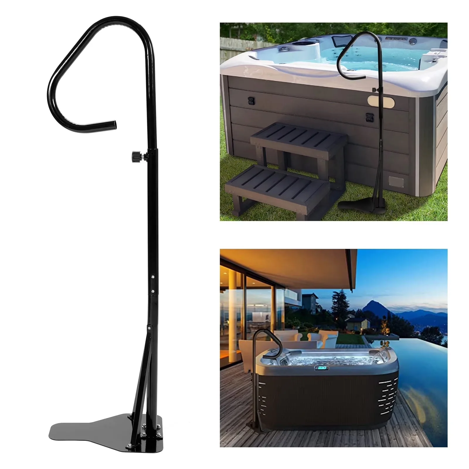 Stylish Hot Tub with Type: Handrail, Material: Steel, Item Model:LYOM-105 - Black Steel Model BBC1A4