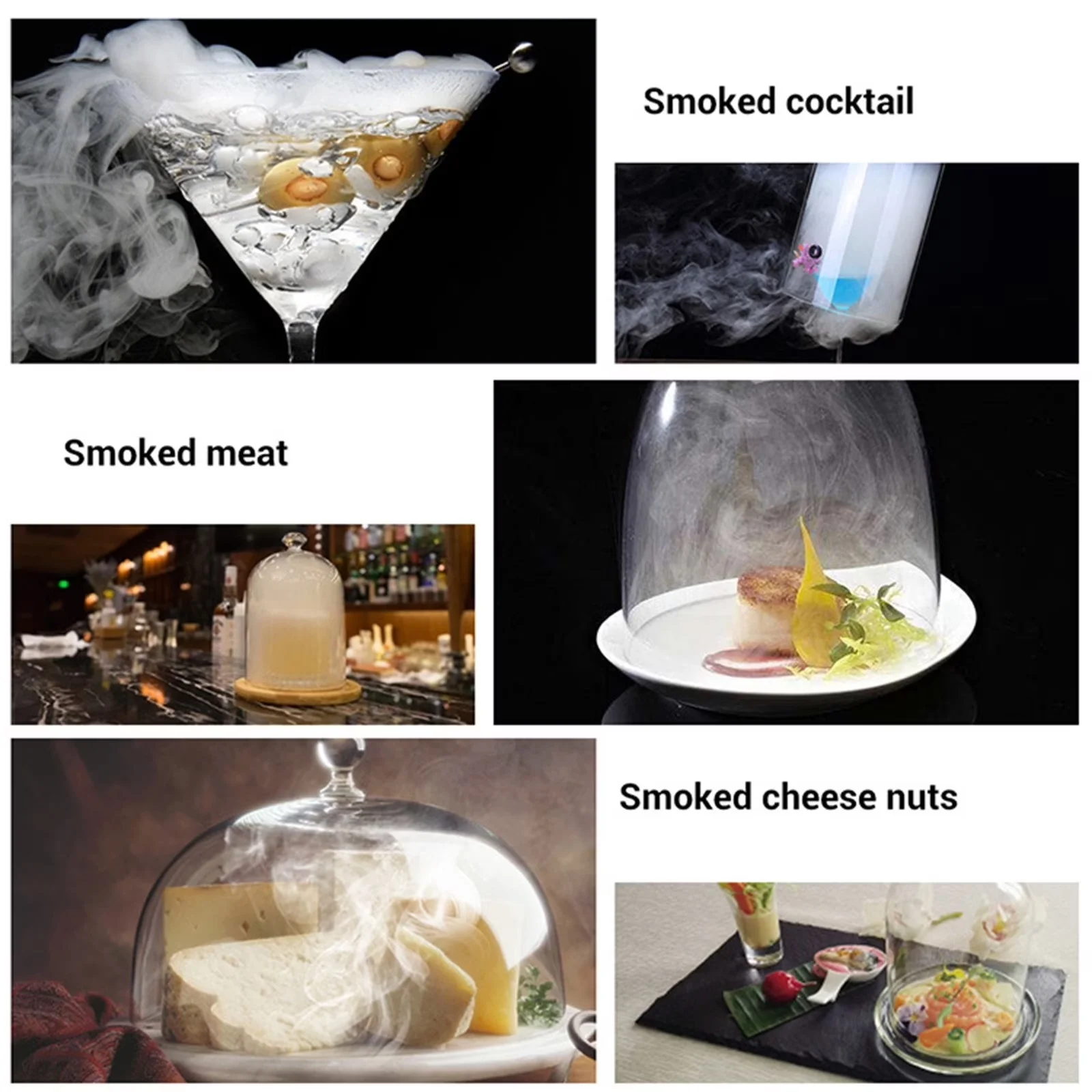 Quality Smoker with Torch Portable Food, Kit - Aluminum Alloy, Plastic Silver Model 45DA27