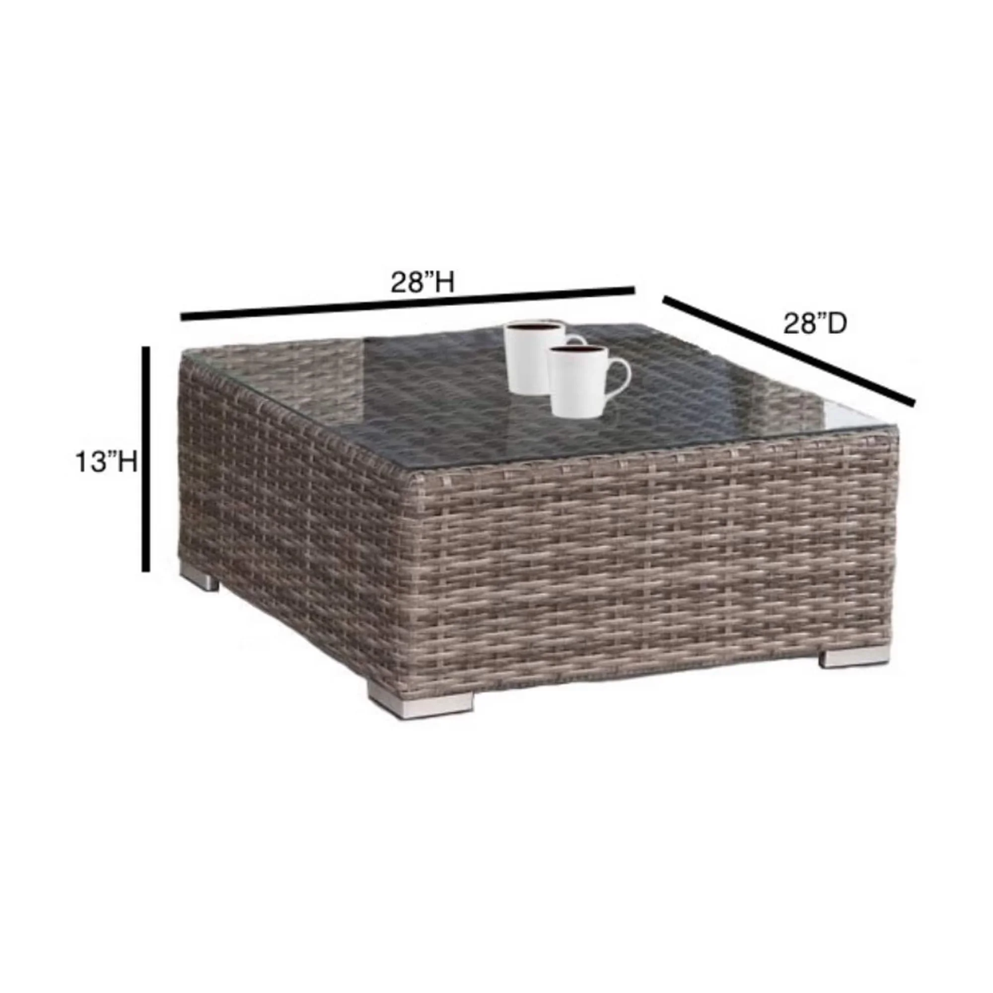 Reliable Outdoor Sofas Sectional with Rustproof aluminum frame, Resort grade construction - Blue Wicker / Rattan Model BA9304