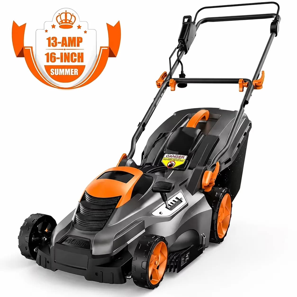 Push Mower Premium with Tool-Free Adjustments, Adjustable Handle Bar, Bagger - Black for Garden Model E69AB9