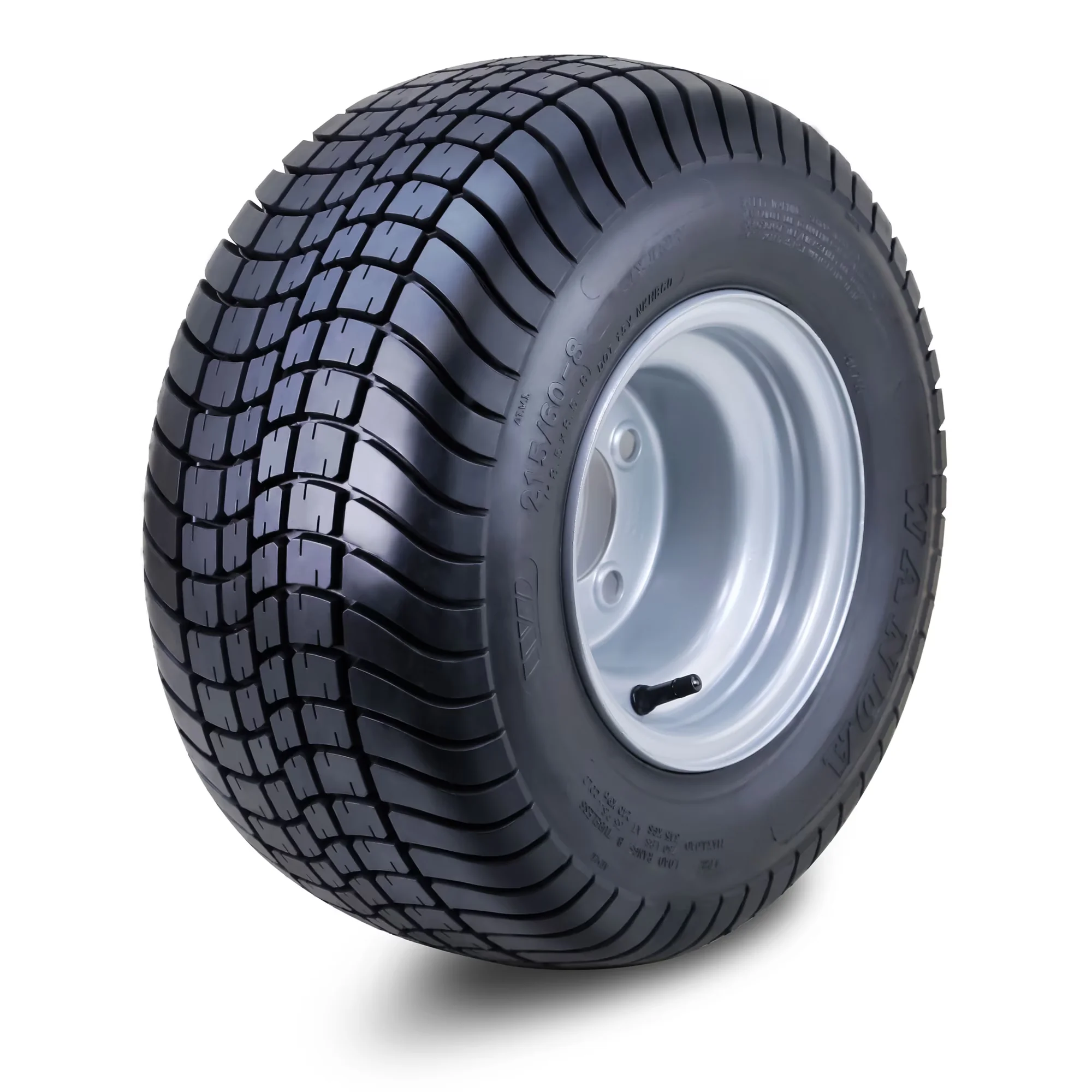 Premium Golf Cart Tire with Dot Approved, 4 Lugs on 4" PCD Silver Rim -14010, DOT Rated with profound tread depth - Model CDFBED