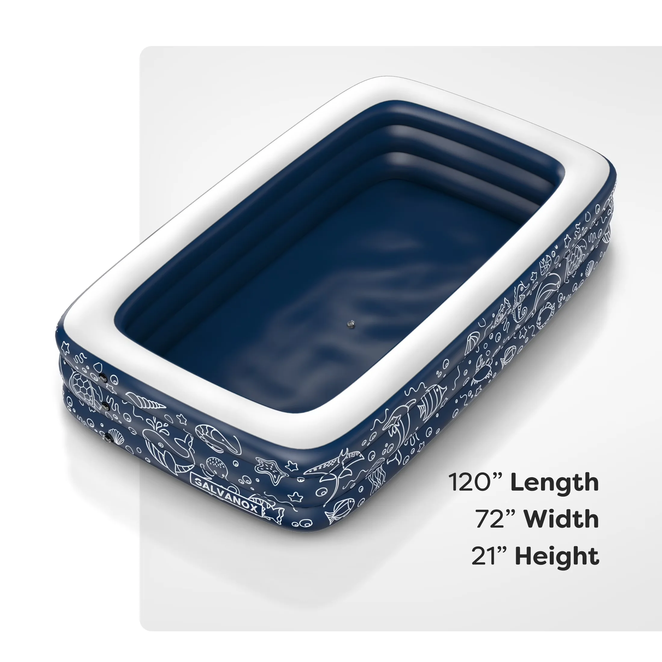 Modern Inflatable Pool with Puncture Resistant, Sense, Above Ground Swimming - Model 23CDDE