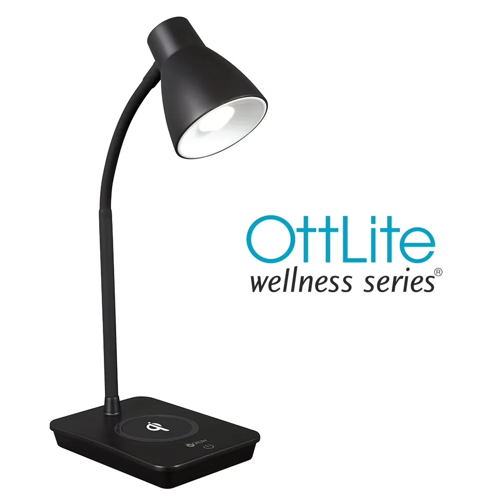Efficient Desk Lamp with LED, Usb Port, Wireless Charging - Metal Black Model 56B186