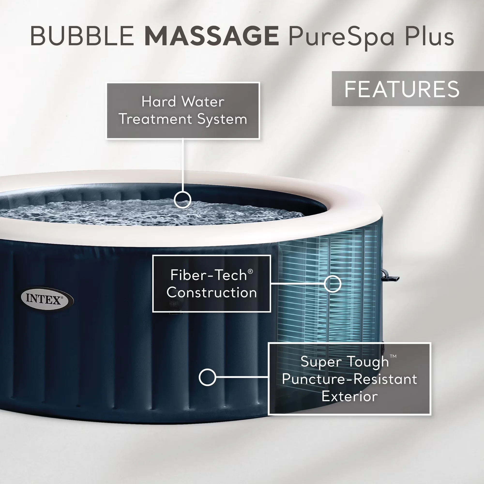 Versatile Hot Tub with Inflatable, 85 x 28" - Blue 28431EP - Modern Design Model 28F9D2