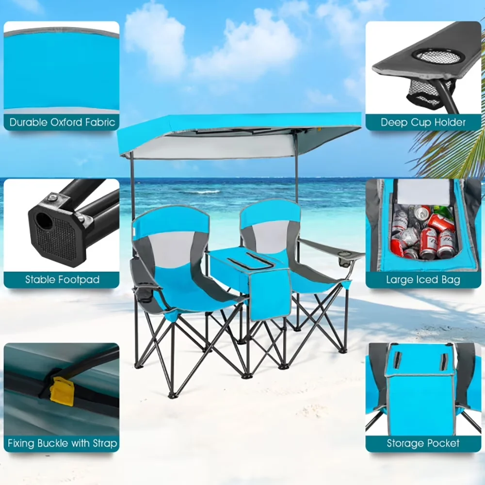 Compact Beach Chair with Folding, Folding Camp and, Portable Folding - Blue Model D610A4