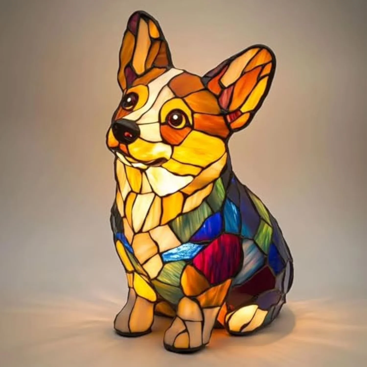 Lamp Set Stylish with LED, Dimmable, Color Changing - Corgi Sitting - Residential Grade Model 1A54FF