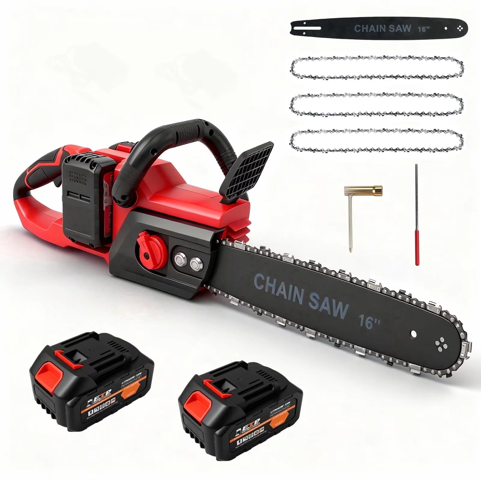 Efficient Chainsaw with Battery, Automatic Chain Oiler, Charging Time: 2-3 hours - Black Model A893B8