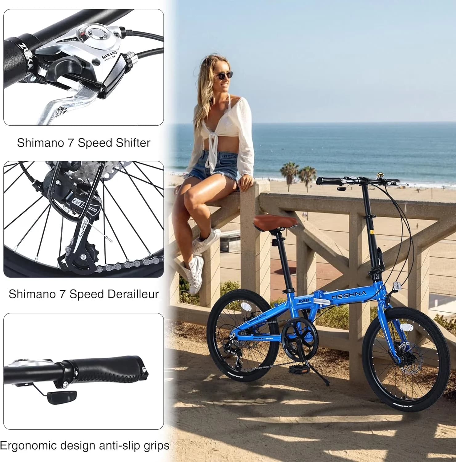 Quality Kids Bike with Adjustable Seat, Lightweight, Adjustable Speed - Blue-20 Inch Model 252ECA