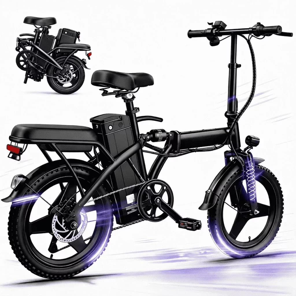 Compact Electric Bike with 500W, Adjustable Handlebar Height, Adjustable Seat Height - Model 814DFF