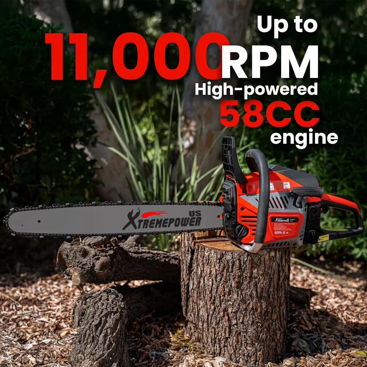 Sleek Chainsaw with Anti-Vibration - Orange Engine - Residential Grade Model D3C629