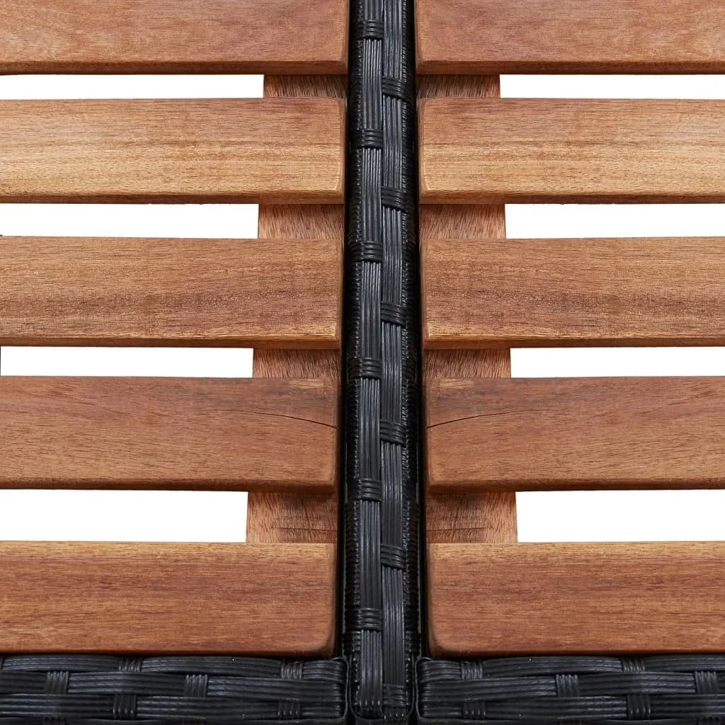 Hot Tub Innovative with Spa Surround Black - Pe Rattan, Powder-Coated Steel, Solid Acacia Wood Model 4D6C44