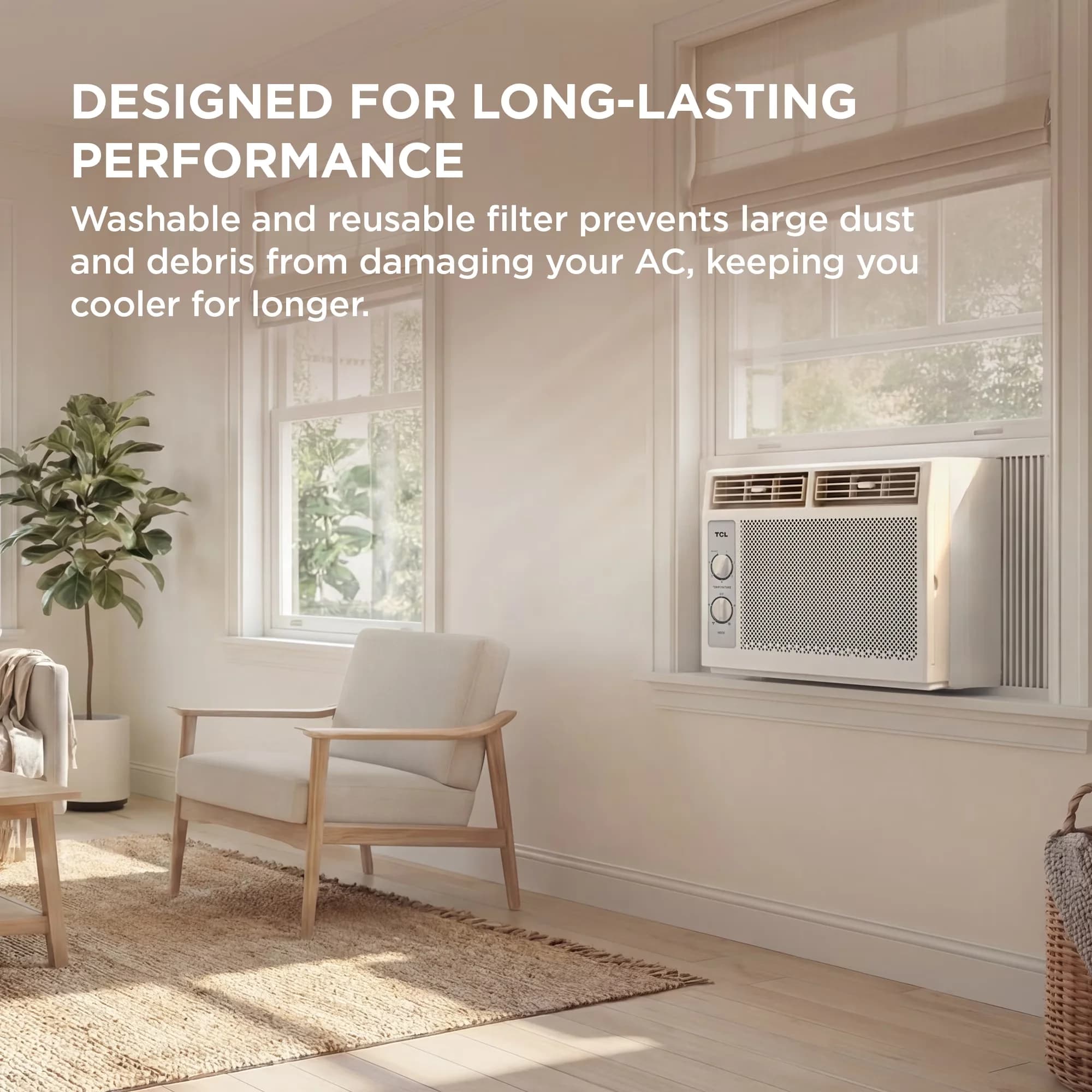 Air Conditioner Efficient with 5000 BTU, Variable Speed, Two-in-One Cooling & Fan - Model 868923