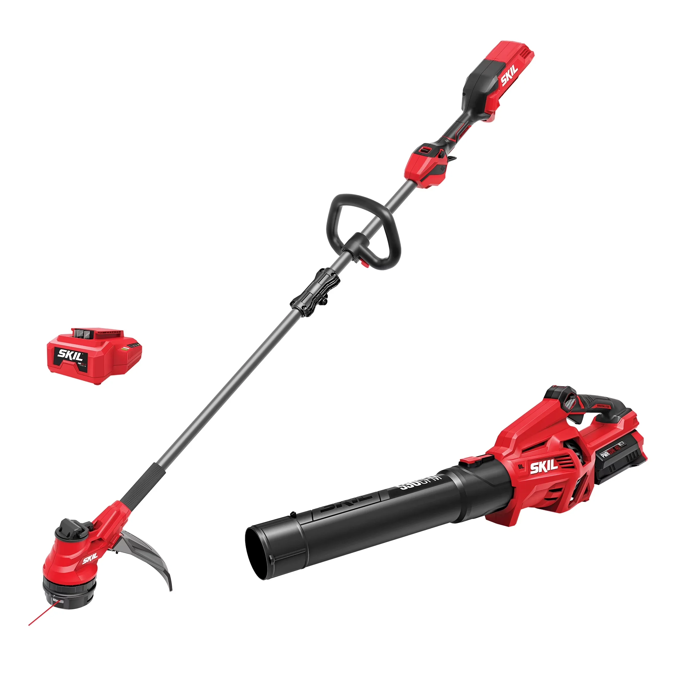 Essential String Trimmer with Battery, 60W, 40V - Red for Multiple Applications Model 568488