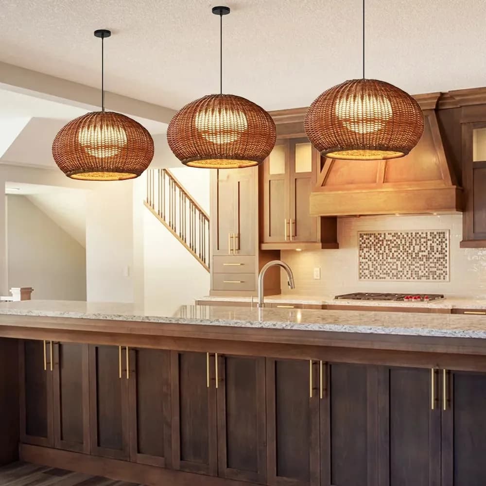 Ceiling Lights Fixture Quality with Dimmable, Product Name: Rattan Pendant Light - White Rattan Model 4CC7C5