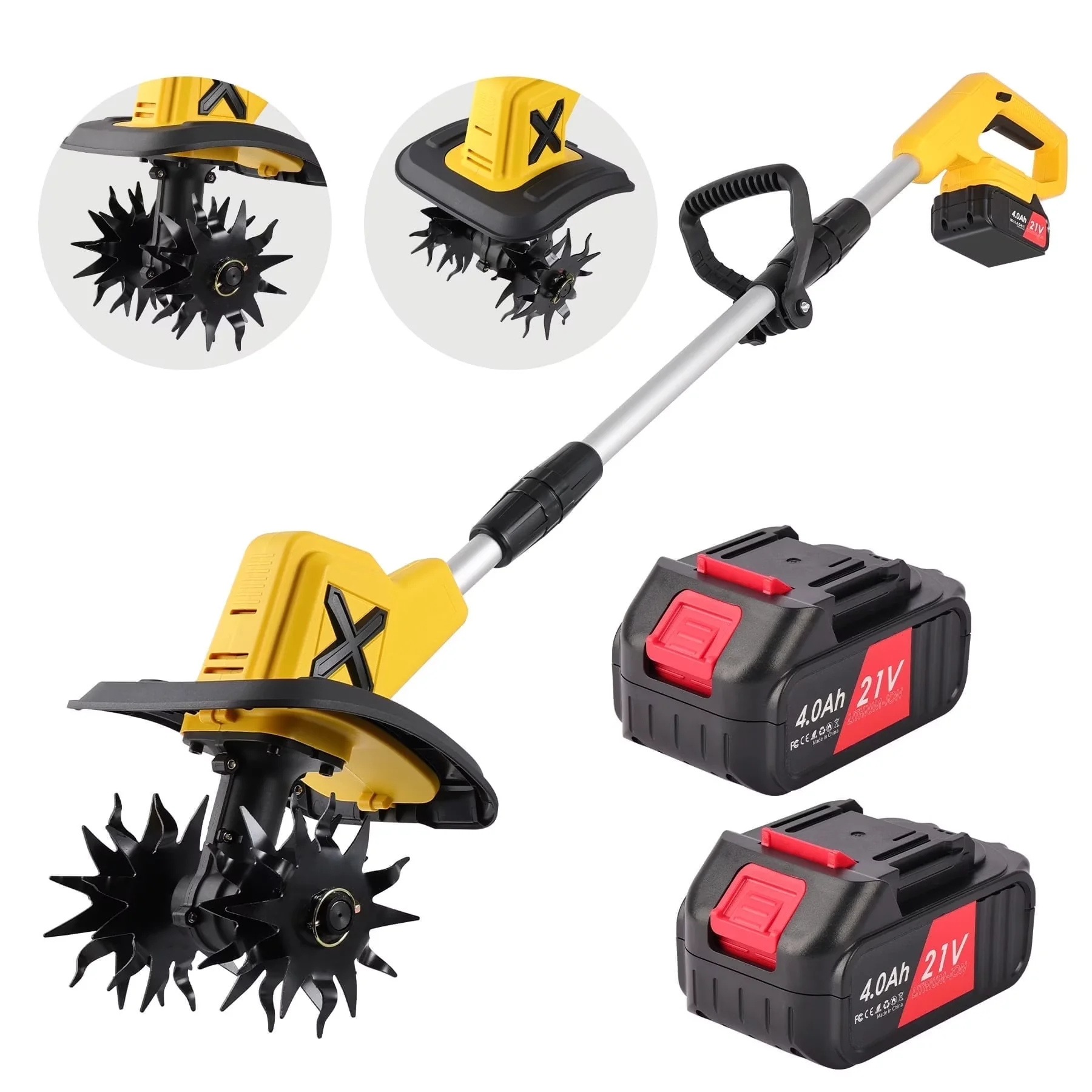 Trillers Cultivator Innovative with Battery, 21V, 21V Cordless Tiller for Daily Use - Model 981E92