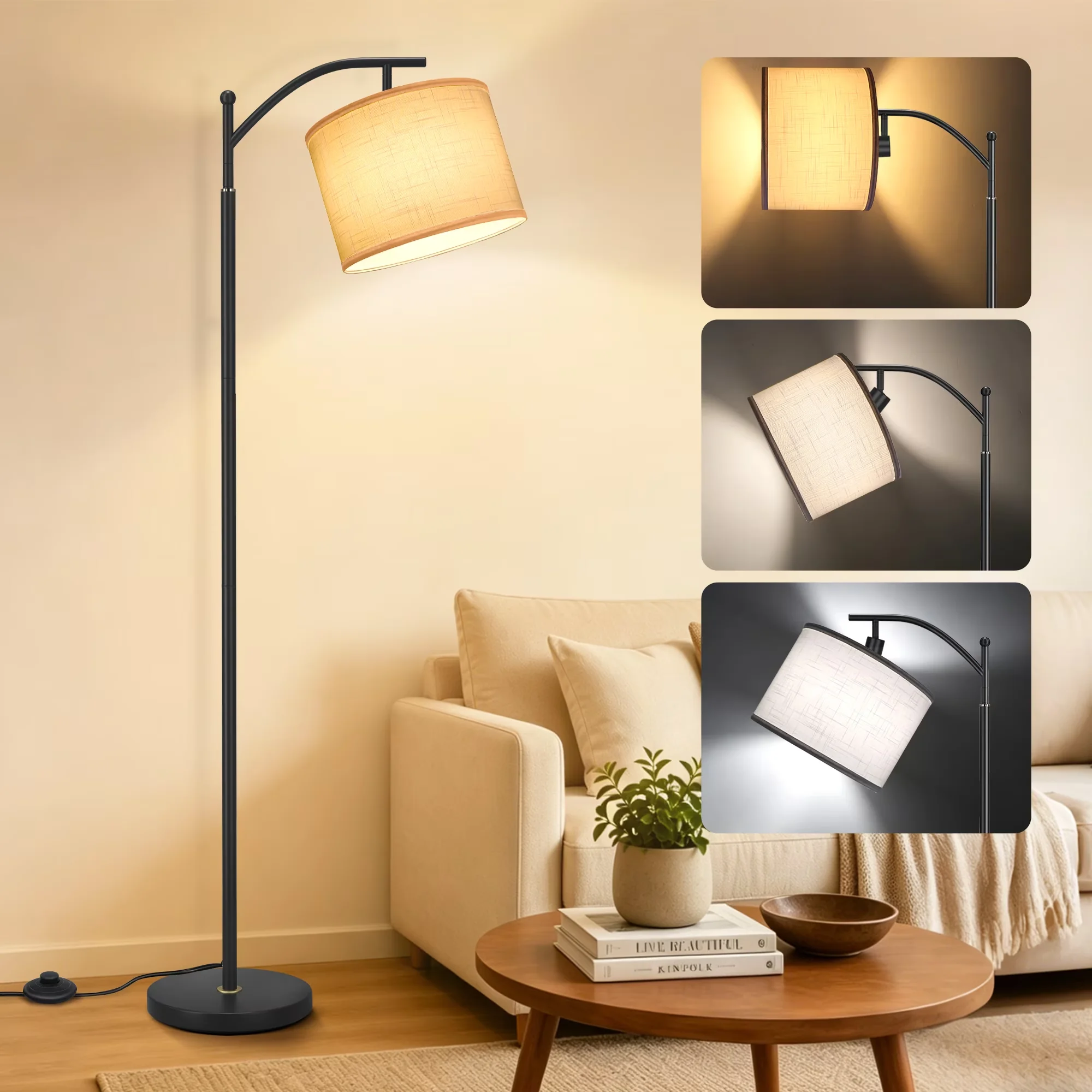 Essential Lamp with LED, Modern, Arc - Metal 63 Inch (5 Feet) for Living Room Model 9B5B9B