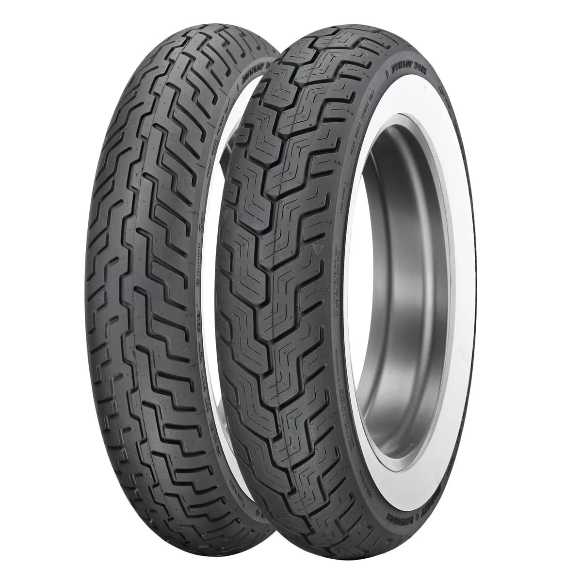 Compact Motorcycle Tire - Wide Whitewall D402 - Modern Design Model 6E798C