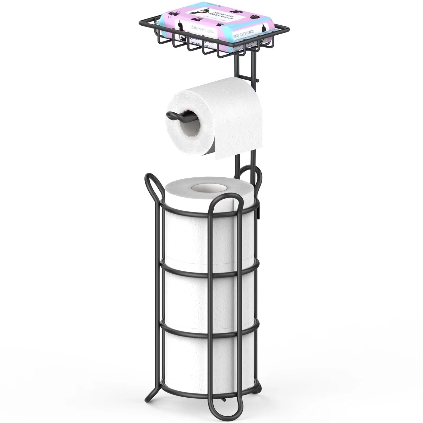 Reliable Plumbing with Top Storage Shelf, [Hassle-free Service], [Upgraded Combination Design] - Stainless Steel Black for Bathroom Model D3EEB8