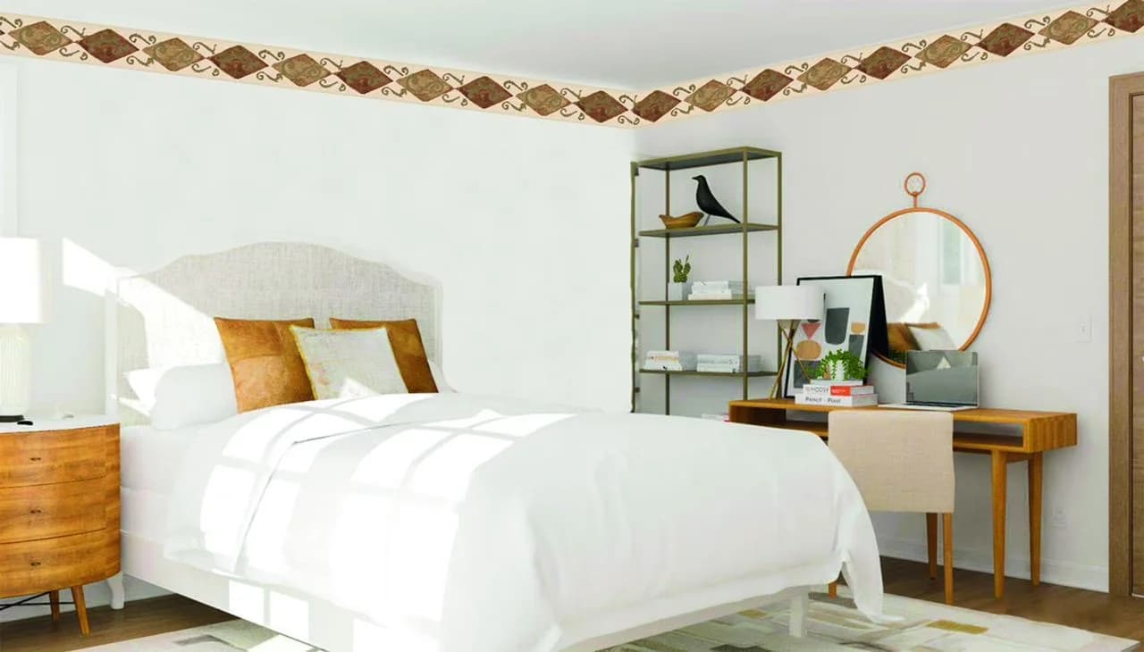 Wallpaper Classic with Washable, 's Peel and Stick Border, Self Adhesive - Brown High Quality Vinyl Model DC611B