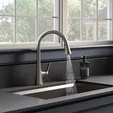 Quality Kitchen Renovation with Guild Pull-down Sink Faucet, Three-function Sprayhead Stainless Steel - Silver Stainless Steel Model 7460B9