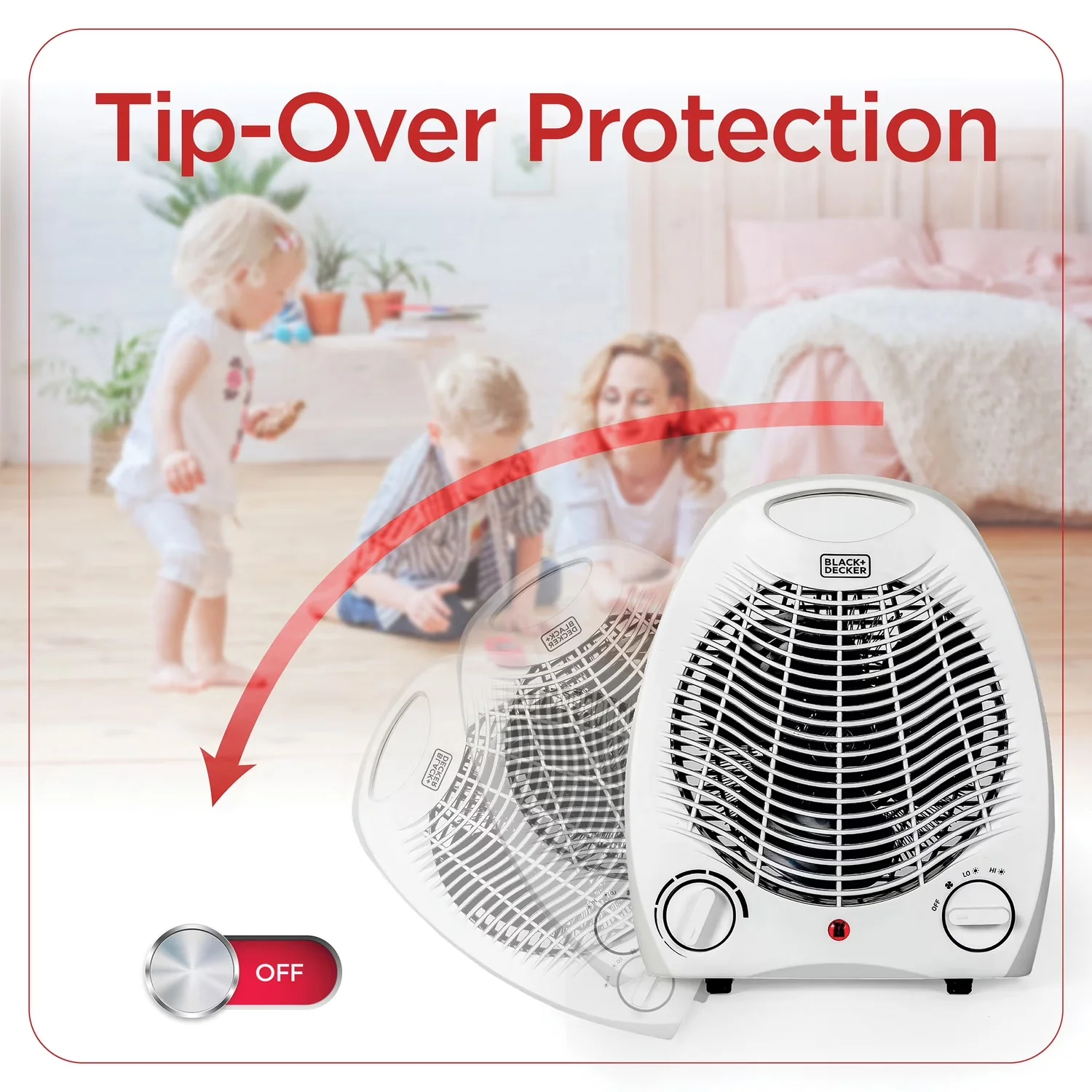 Essential Portable And Electric Space Heater with 1500W, Adjustable, 750-watt And 1,500-watt Heating Output - White Model 3C8579