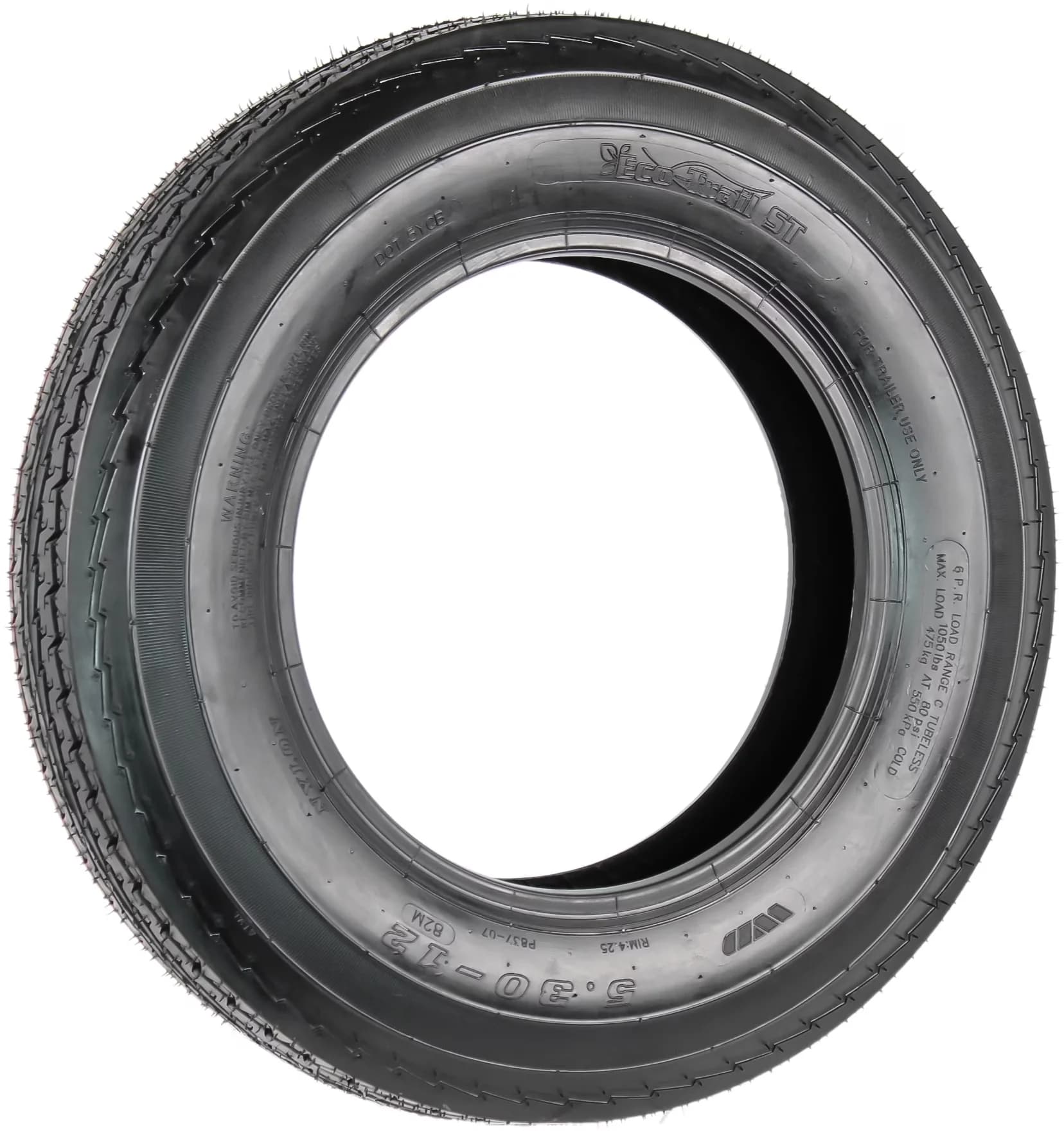 Trailer Tire Professional with Overall Diameter: 21.5", Bias Ply Trailer Tire - Size: 530-12 Model 5F154B