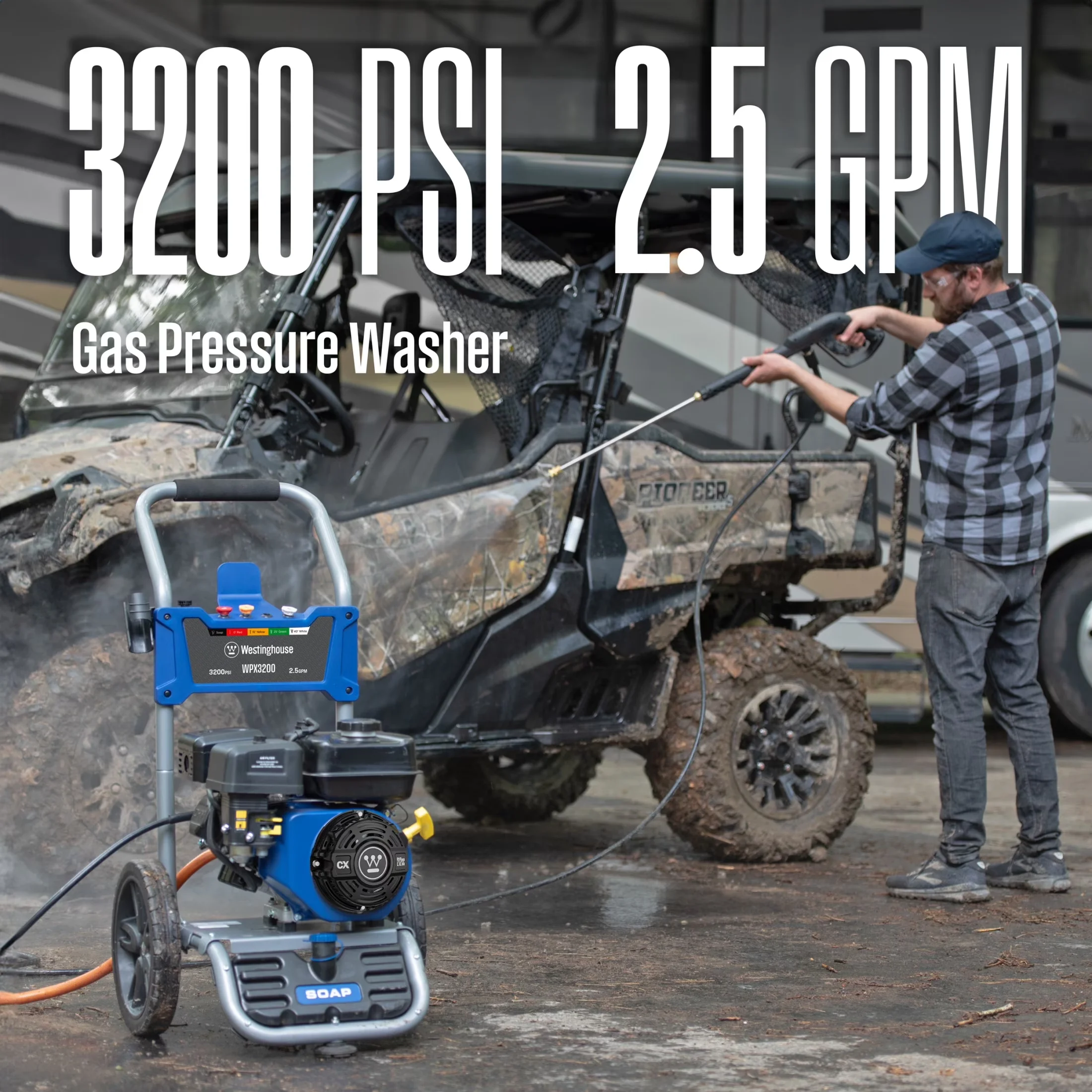 Professional Pressure Washer with Quick Connect Tips, 2.5-GPM Gas, 3200-PSI - Model 8F0C51