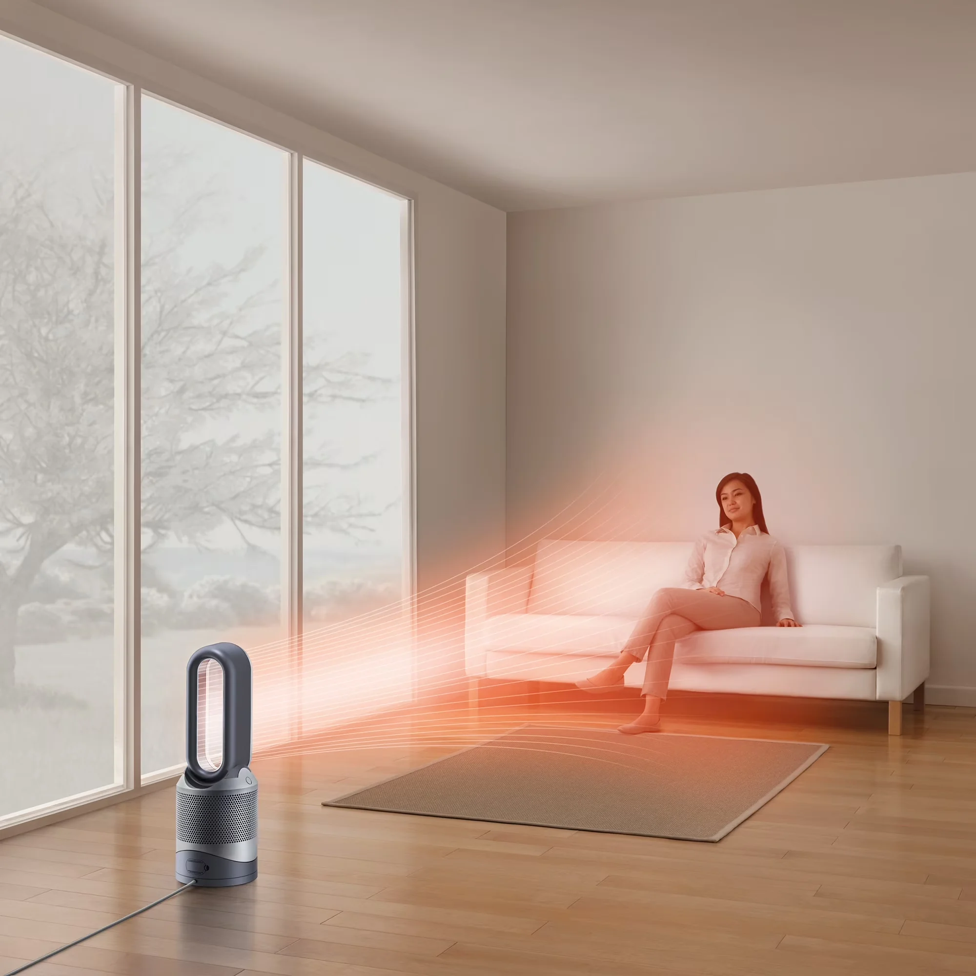 Durable Air Purifier with Automatic Shut-Off, Filter Change Indicator, Variable Speed - White/Silver Model BEBAC7