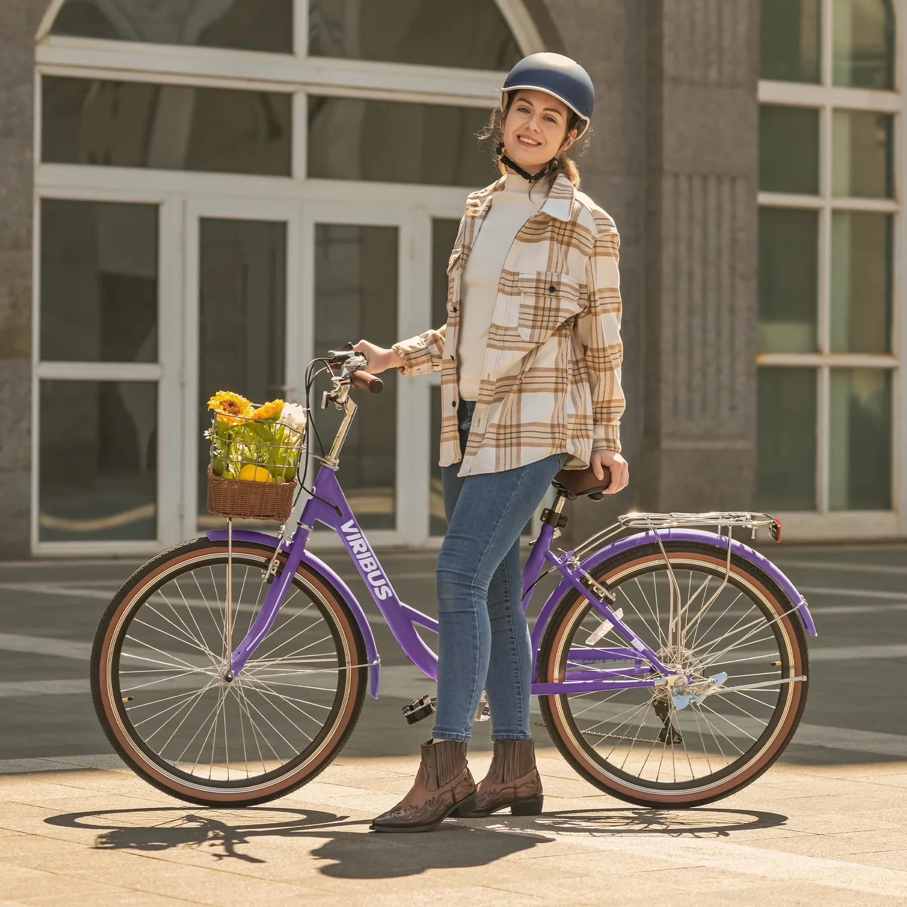 Professional Cruiser Bike with Adjustable Speed, Adjustable Height - Purple Model B74A9F