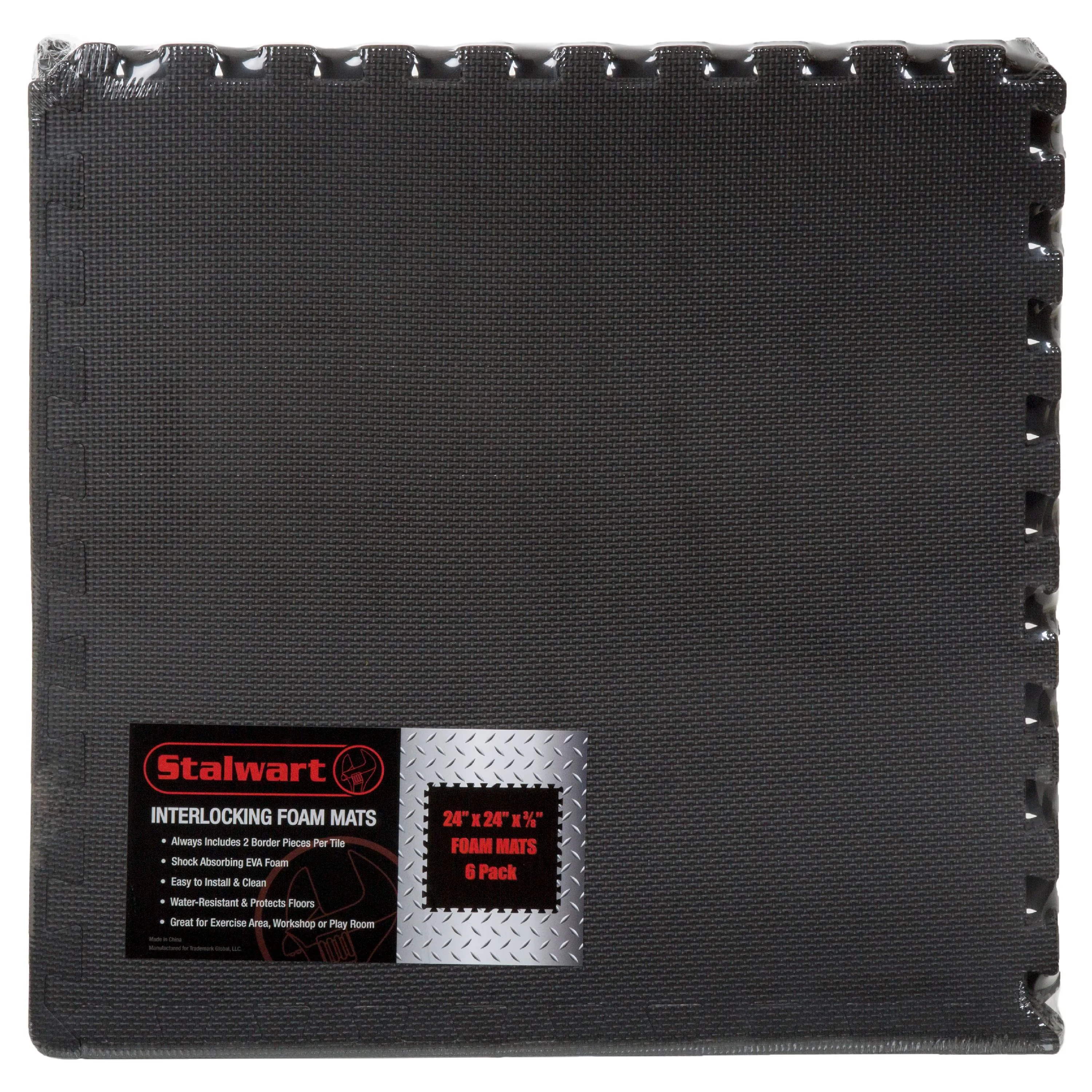 Premium Grey Vinyl Flooring Vinyl Plank Flooring with Interlocking, Soft, Foam Mat Floor Tiles - Black Eva Foam Model E09F04
