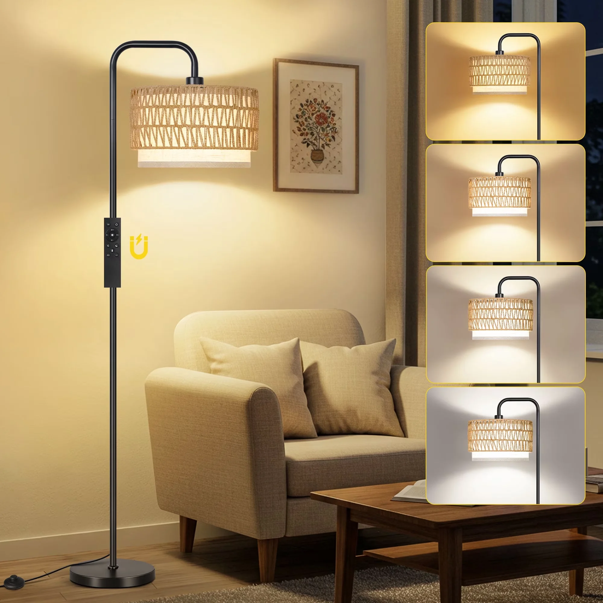 Professional Floor Lamp with LED, Dimmable - Black Metal for Study Room, Living Room Model 3767CC