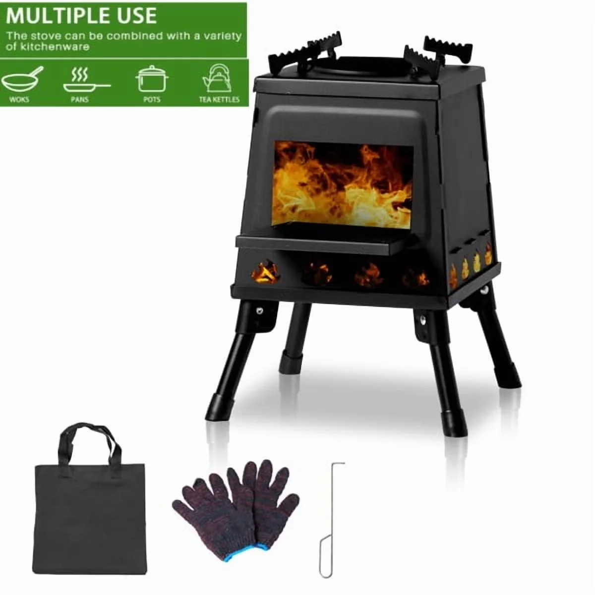 Reliable Outdoor Heating with Rust Resistant, 38 inch Fire Pit - Black Stainless Steel Model DBCFC4