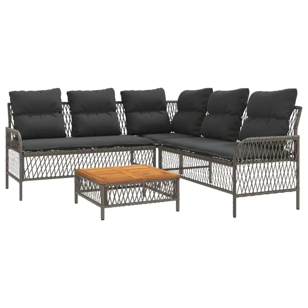 Reliable Outdoor Sofas Sectional with Waterproof, Weather-Resistant - Black, Off-White Pe Rattan, Powder-Coated Steel Model 40BC8A