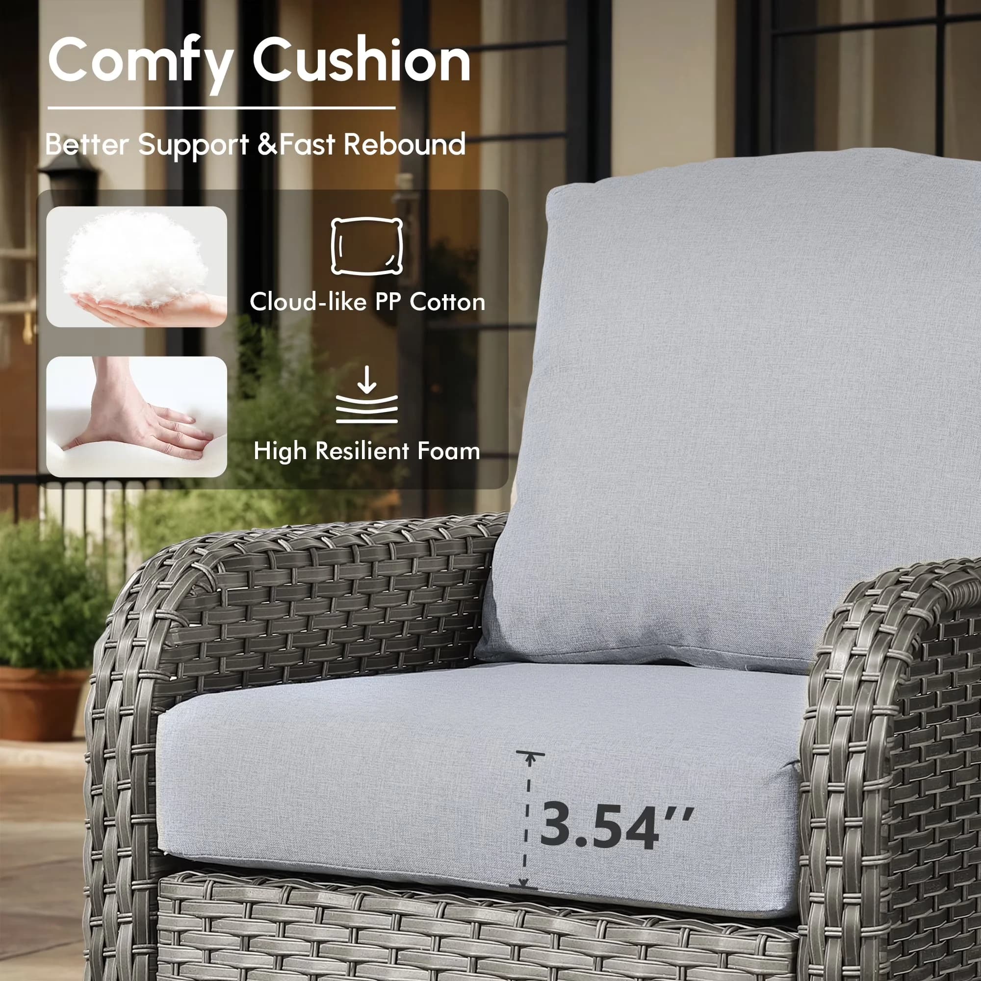 Patio Conversation Set Essential with Weatherproof, https://www.walmart.com/ip/5369739099 - Wicker Gray Model 2F3B62