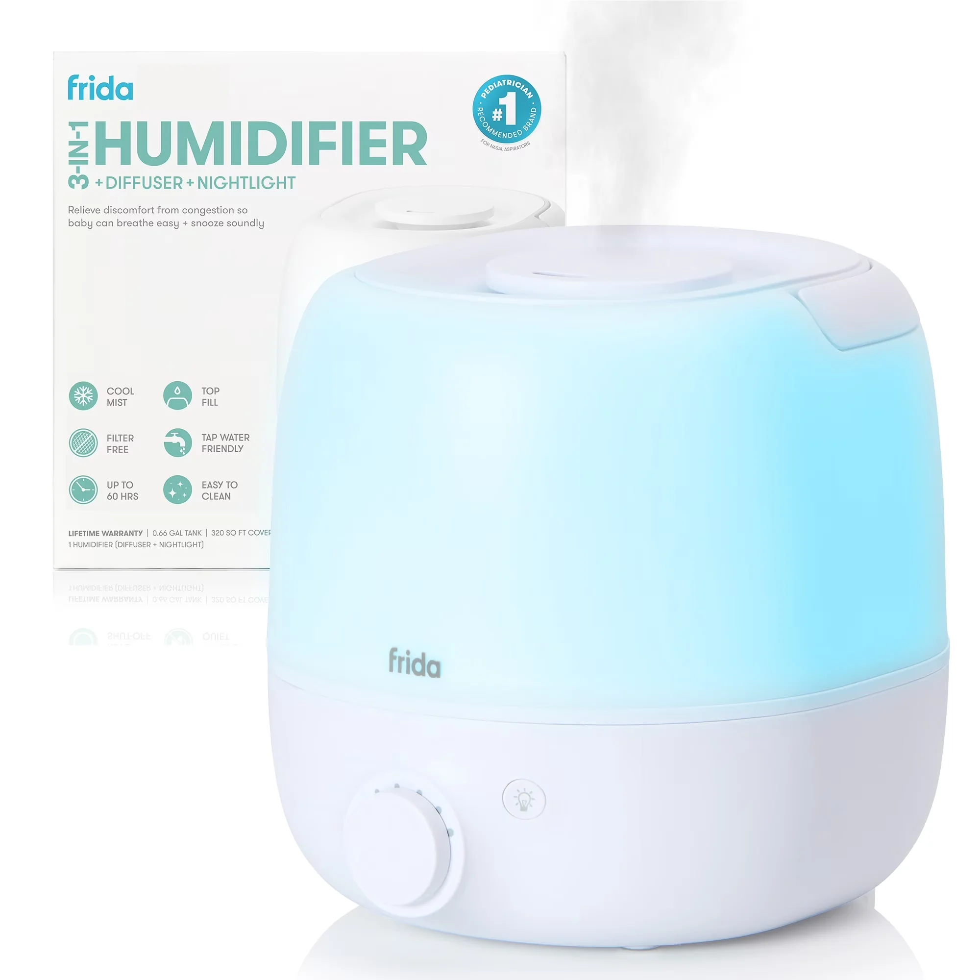 Efficient Humidifier with Automatic Shut-Off, Water Level Indicator - Plastic Model 83A1CA