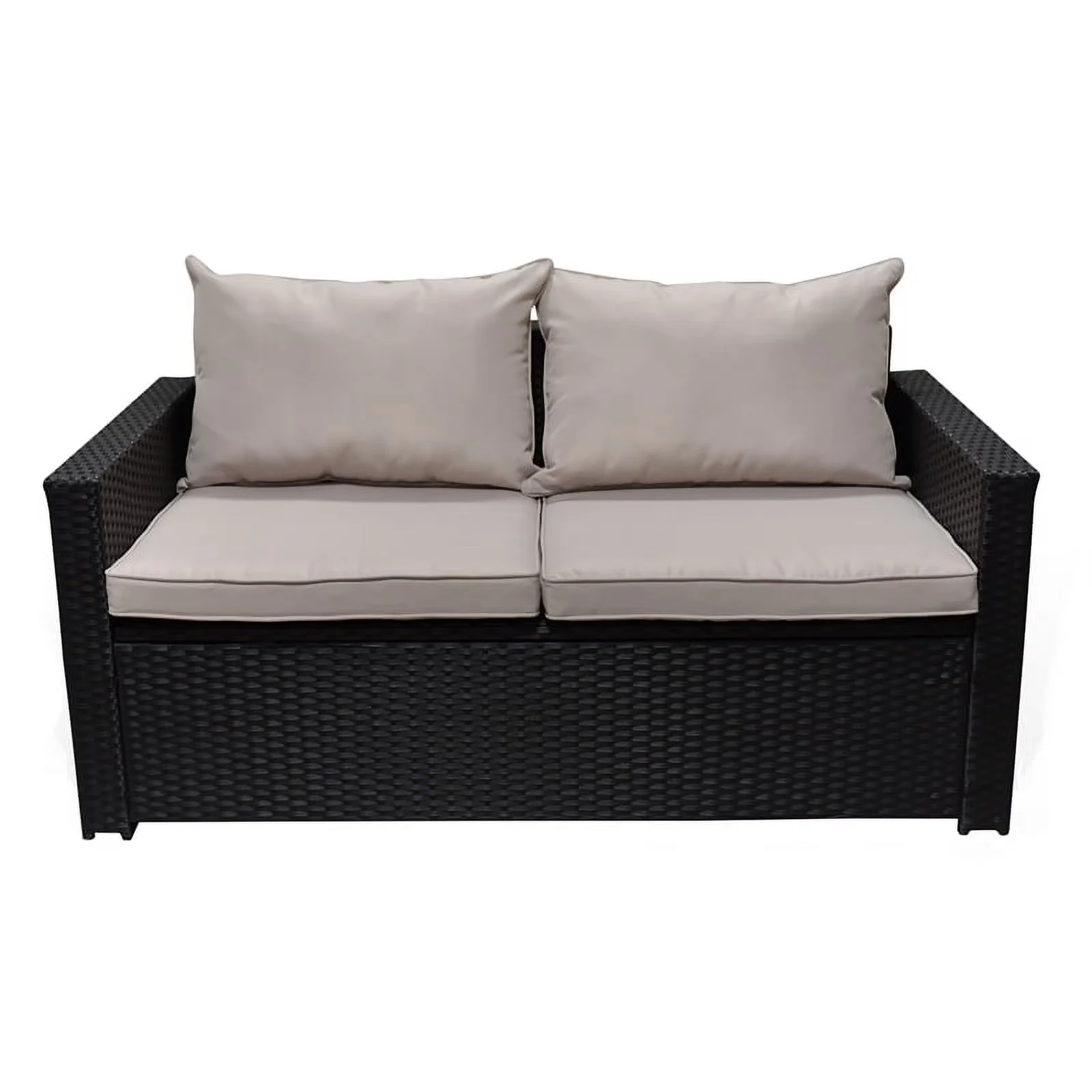 Efficient Outdoor Sofas Sectional with Contemporary, Modern, Weather-Resistant - Aluminum, Polyester, Wicker Black Model D584C5