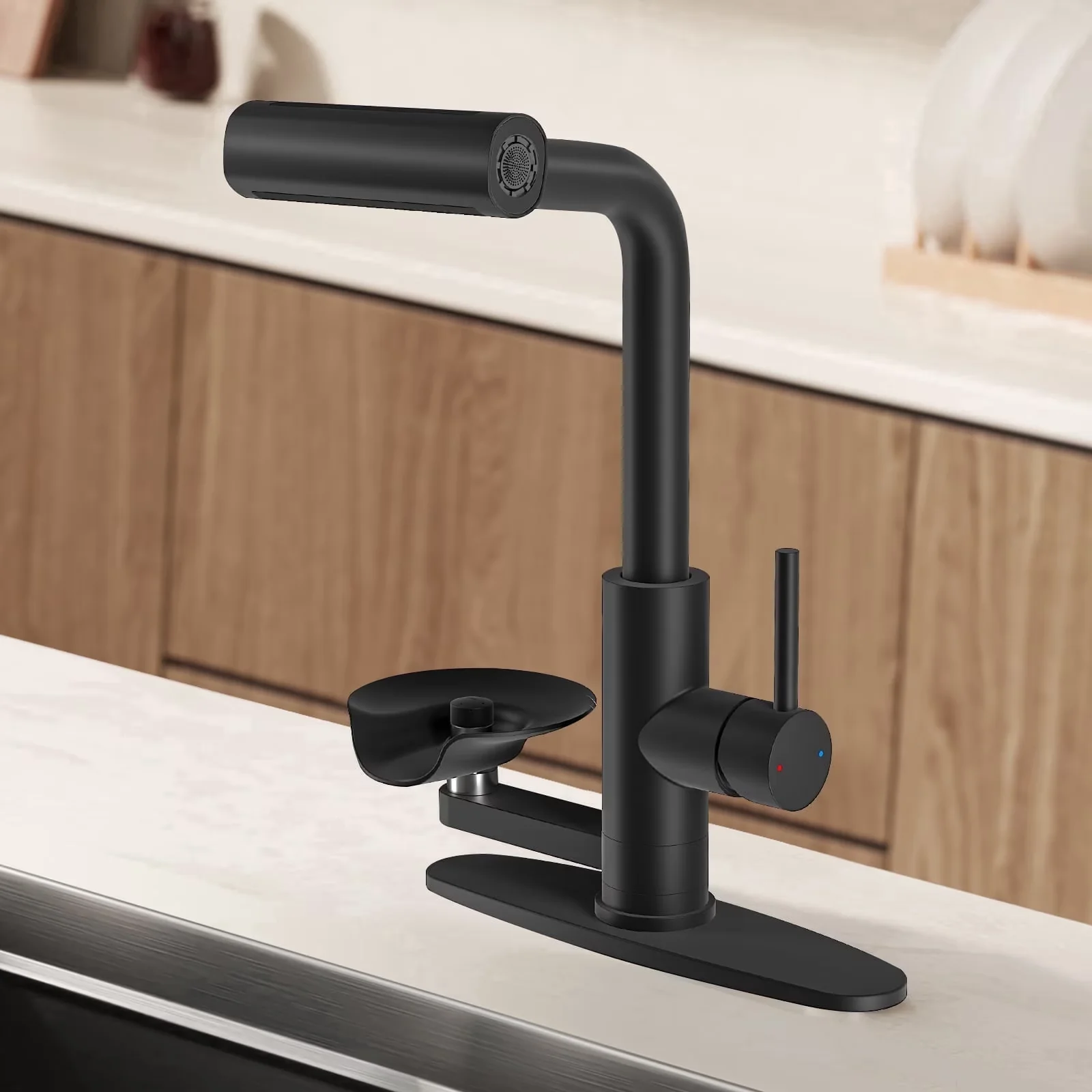 Quality Kitchen Renovation with Hot And Cold, 360 Degree Rotation - Black Cup Washer: Natural-Colored Abs, Faucet Body: 304... Model 3F95D4