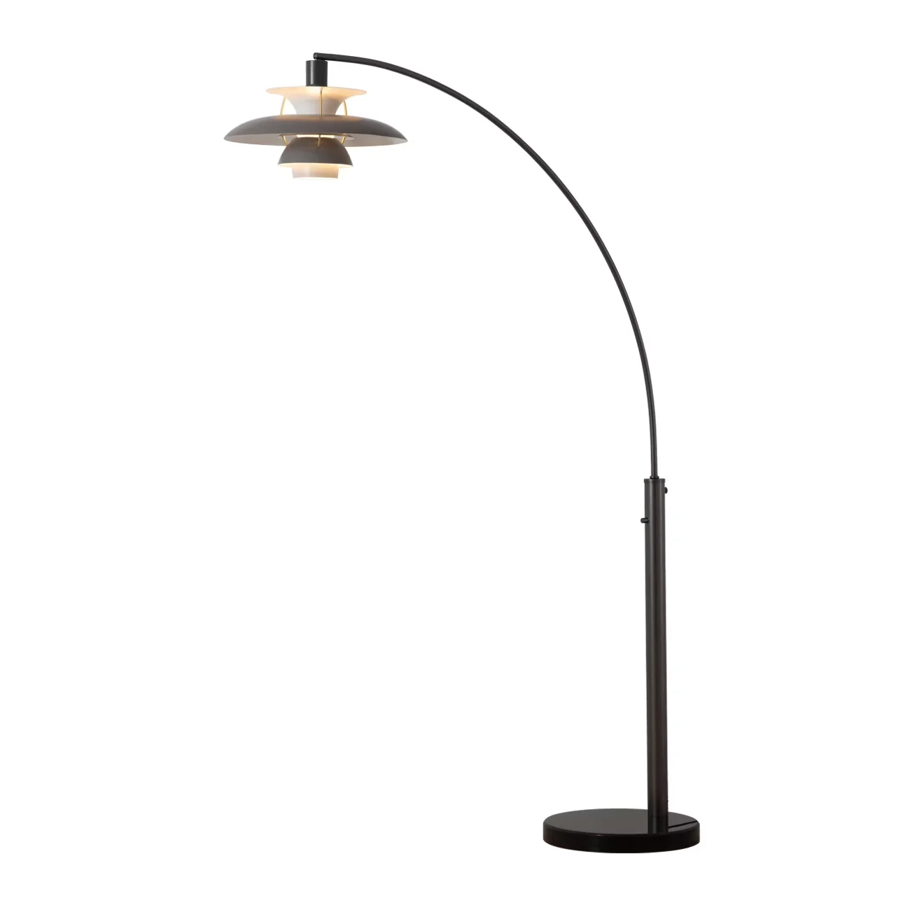 Essential Floor Lamp with Incandescent, Energy Efficient - Gray Aluminum Model 6EE46F