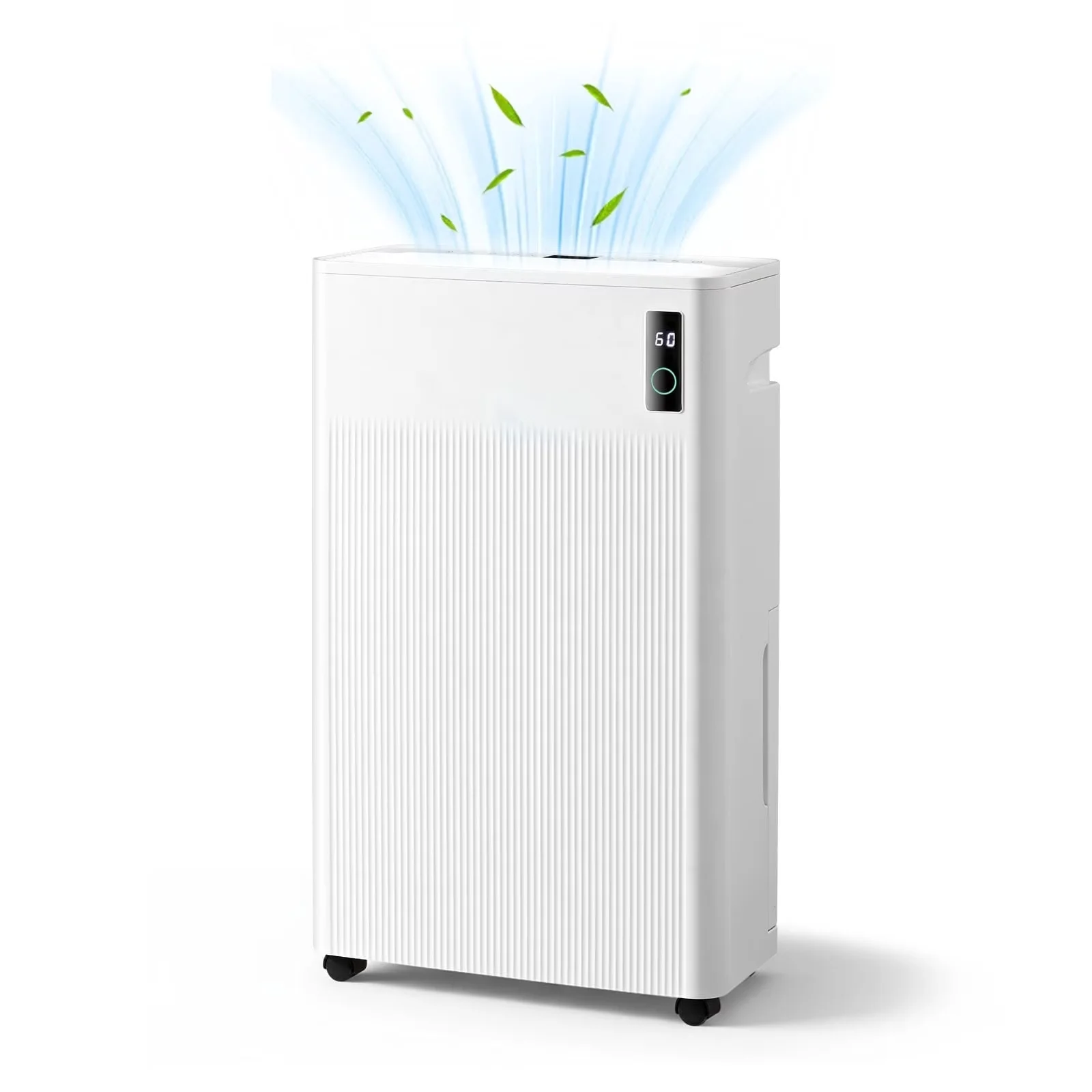 Sleek Dehumidifier with Variable Speed, Bucket Full Indicator, Adjustable Humidistat - White for Home Model C59996