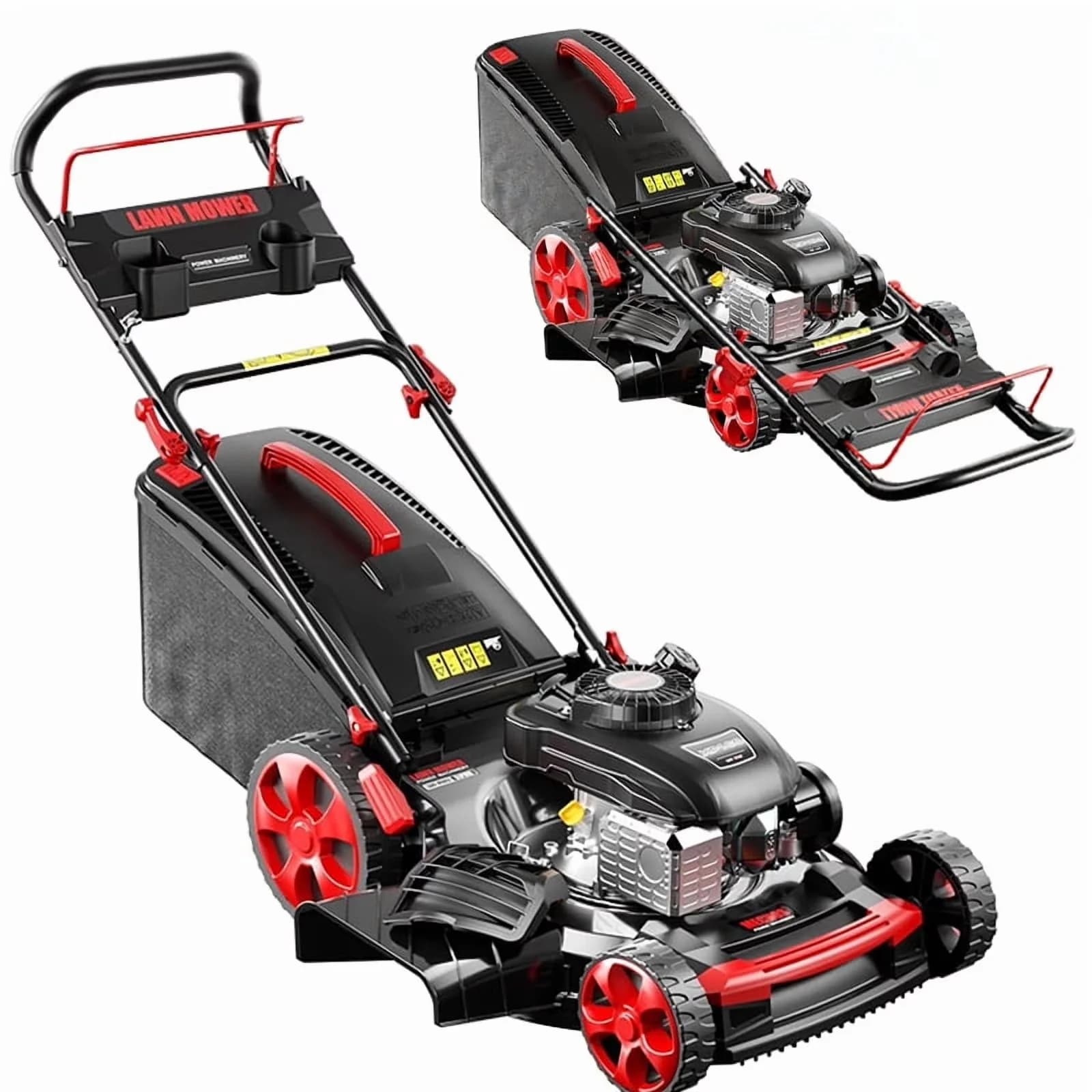 Push Mower Versatile with Adjustable Cutting Height, gasoline-powered lawnmower, 210cc four-stroke engine - Black Model AF6D42