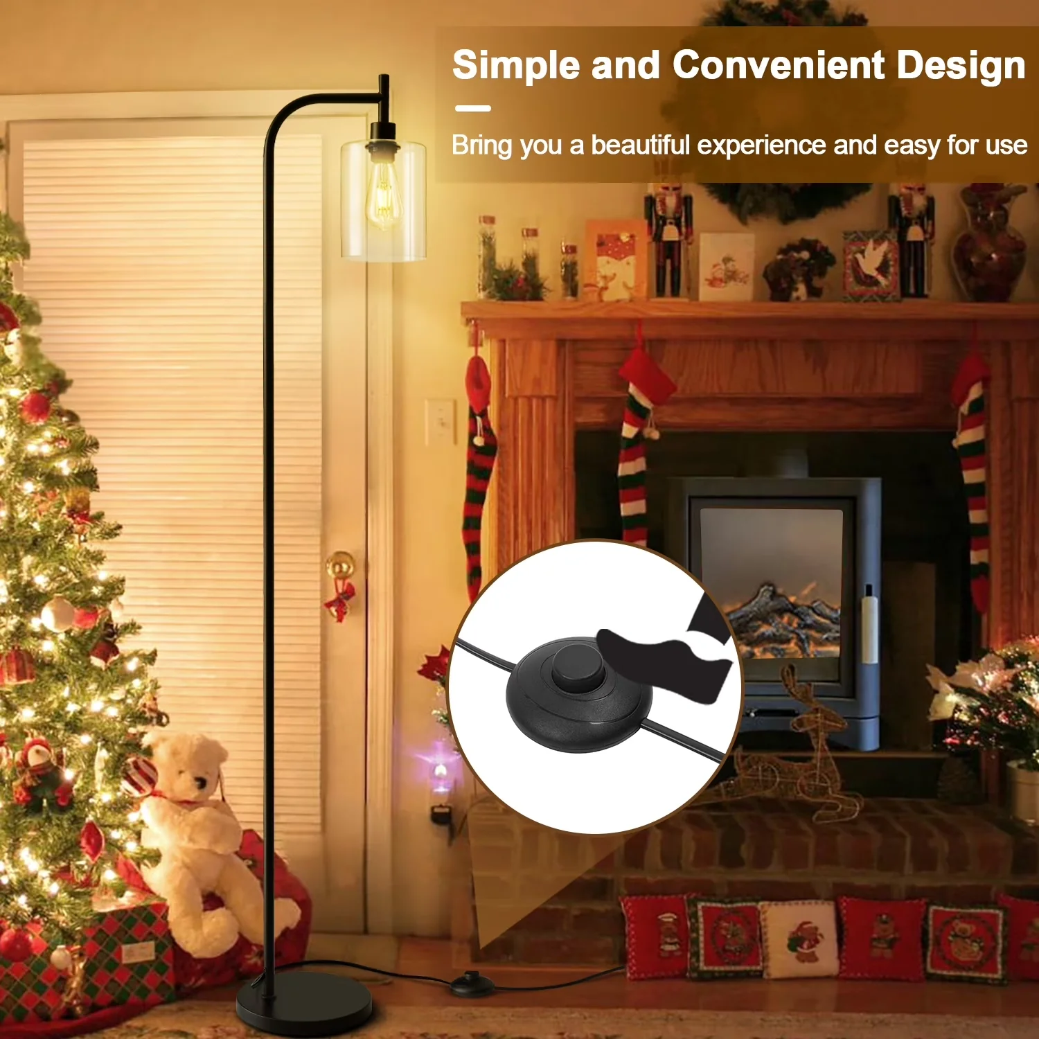 Lamp Durable with LED, Mid-Century, Arc Floor - Metal Black - Modern Design Model 18D562