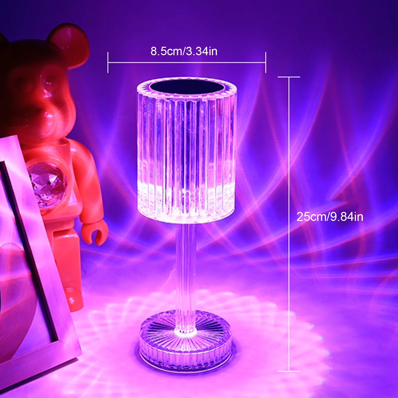 Reliable Desk Lamp with LED, Battery, Bedside Lamps - Acrylic Multicolor Model E64F73