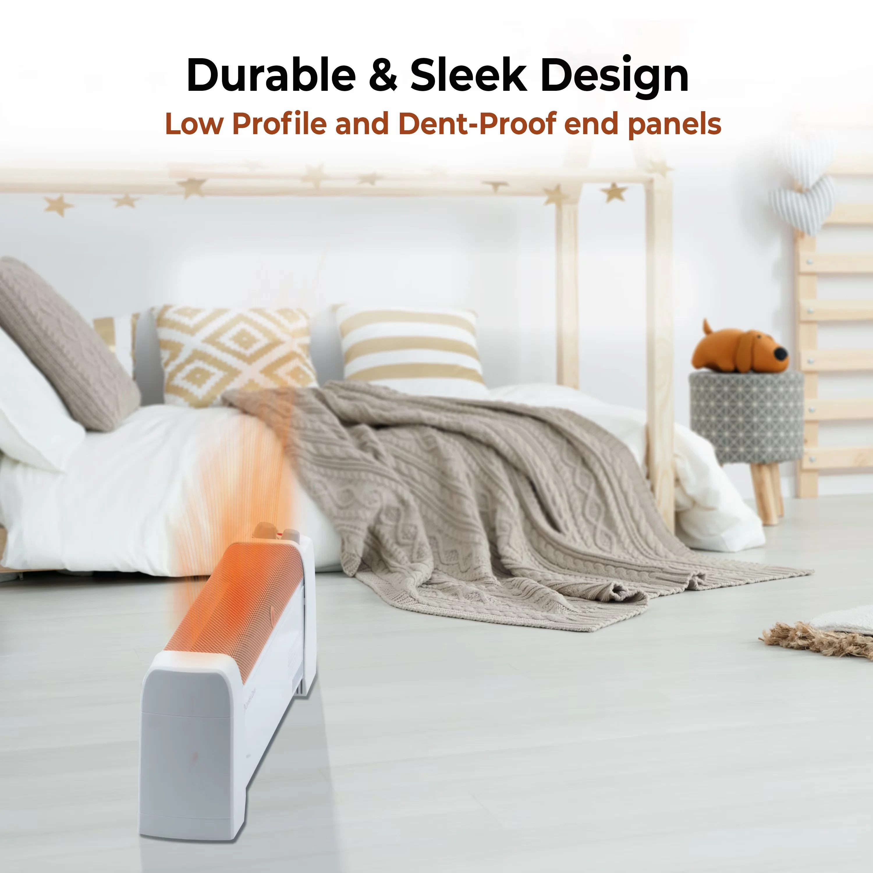 Sleek Portable And Electric Space Heater with Automatic Shutoff, White, Adjustable Thermostat - White Model 380F31