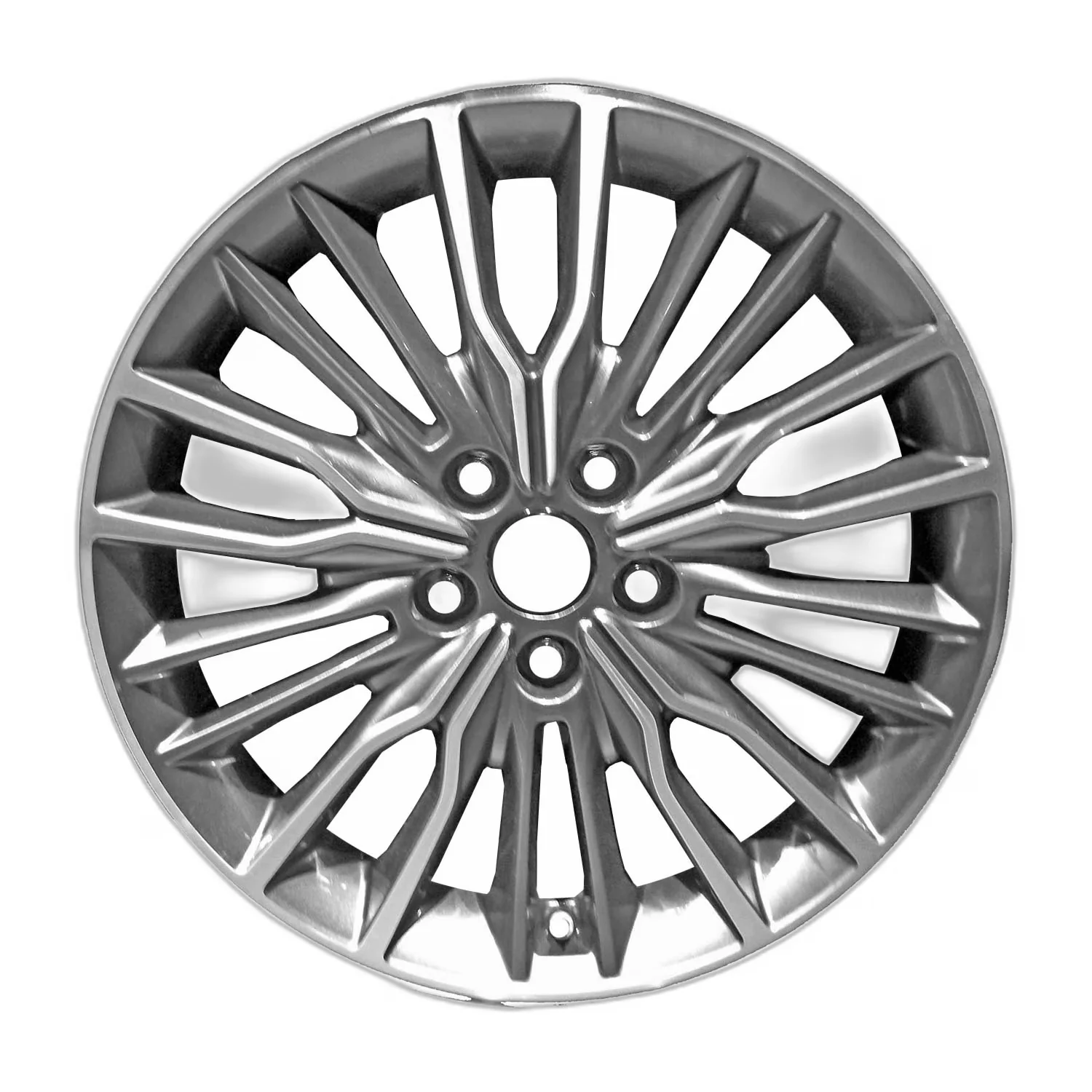 Modern Wheels And Rim with Makes(s):Hyundai, Color:MACHINED AND MEDIUM SILVER - Aluminum Machined Silver Model 027CE9