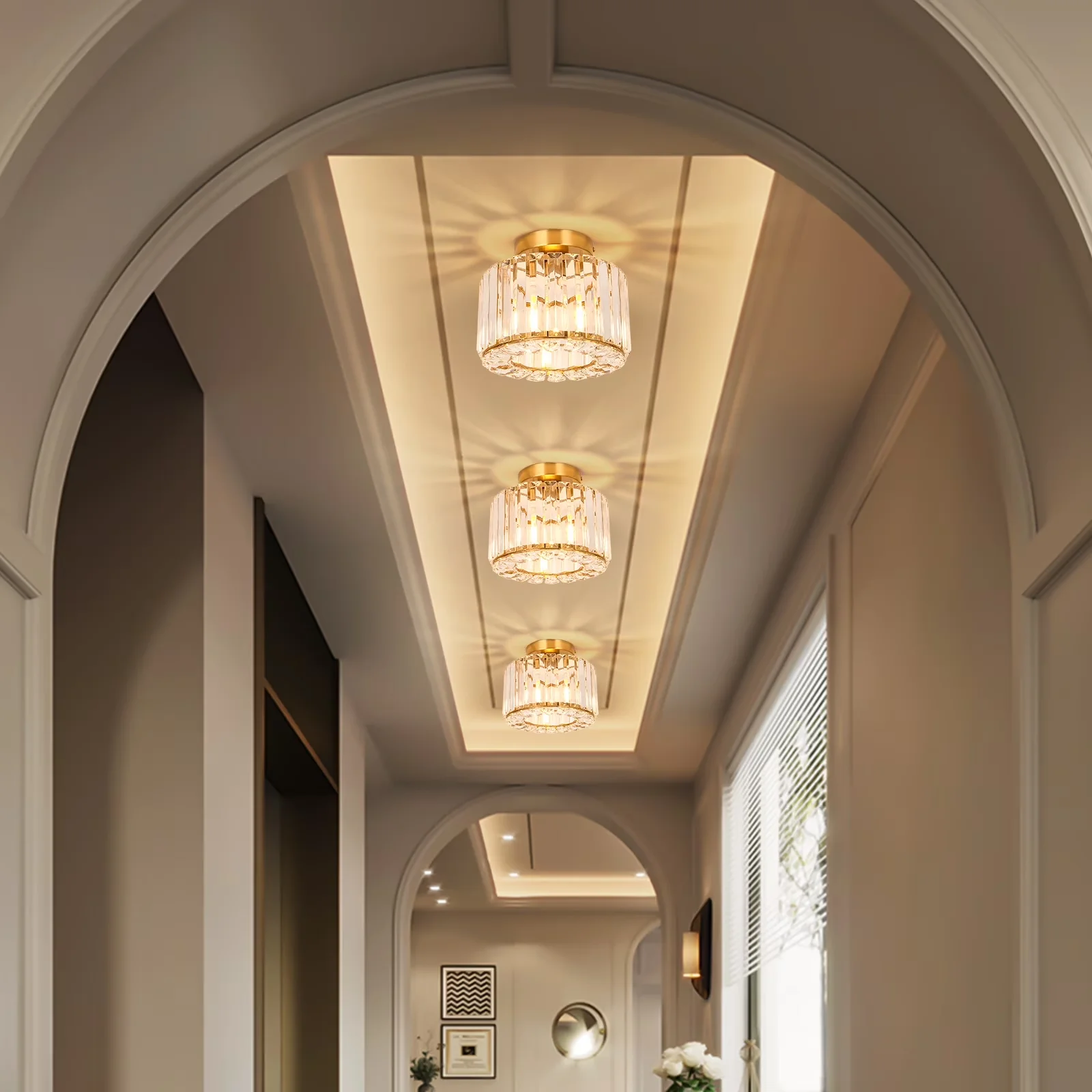 Reliable Ceiling Lights Fixture with Incandescent, Modern - Gold, Clear, Multicolor Metal Model B59BBF
