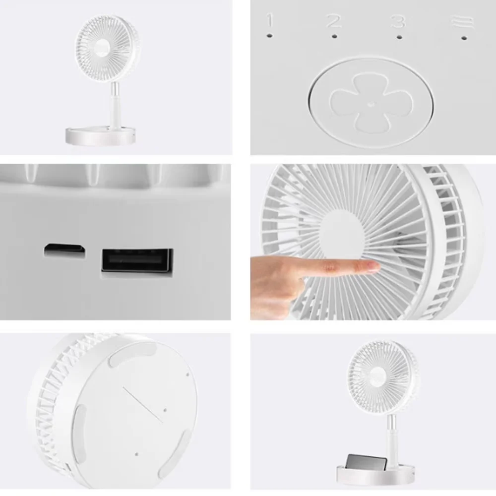 Fans In Cooling Versatile with Battery, Adjustable Height, Remote Controlled - Aluminum + Abs Plastic White Model F318ED
